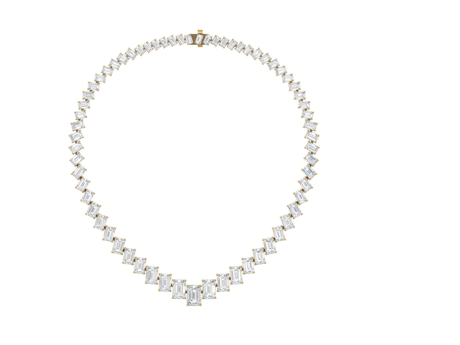 ✨ Regal Radiance – Emerald Cut Diamond Necklace | DS IMPEX