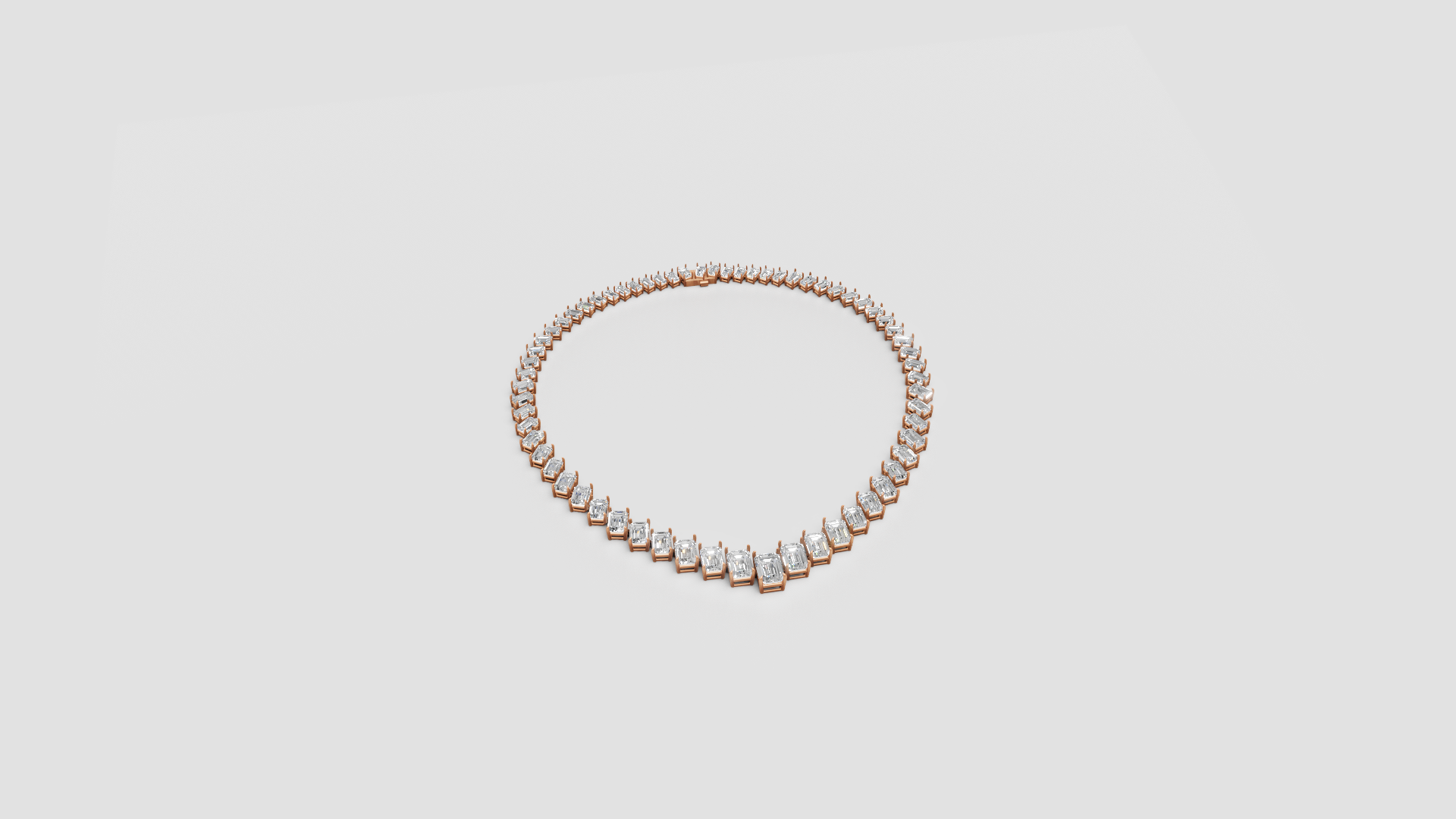 ✨ Regal Radiance – Emerald Cut Diamond Necklace | DS IMPEX