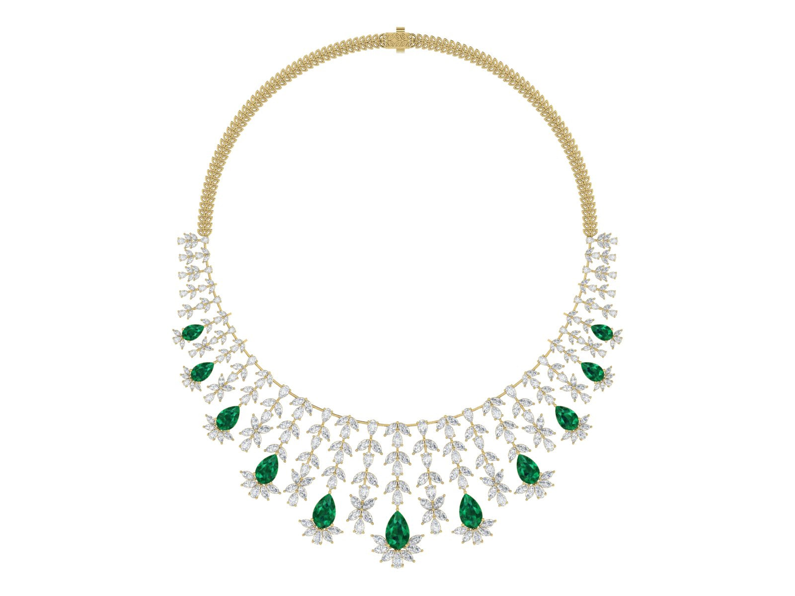 ✨ Royal Heritage – Diamond Chandelier Necklace | DS IMPEX