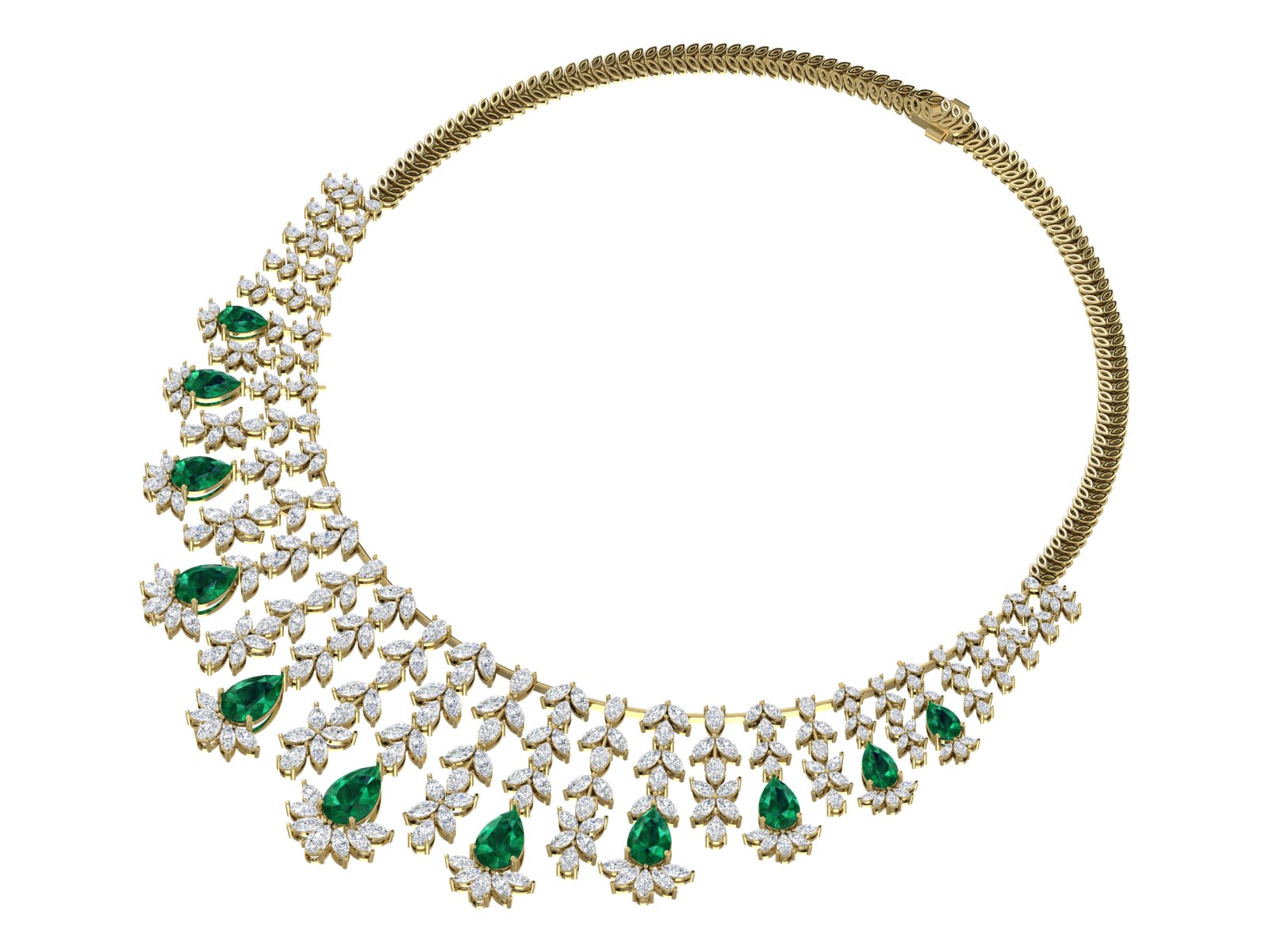 ✨ Royal Heritage – Diamond Chandelier Necklace | DS IMPEX