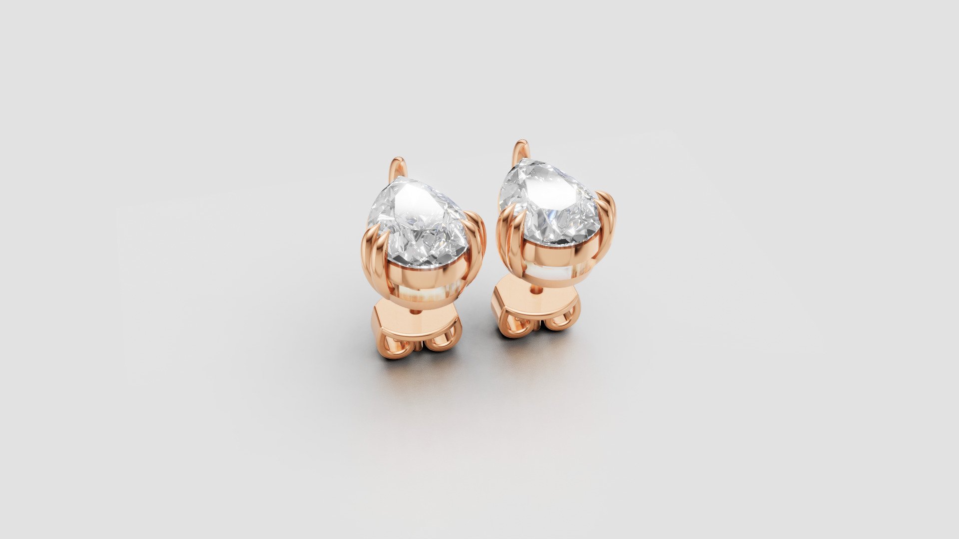 Pear-Cut Stud Earrings | 18K Gold | DS IMPEX