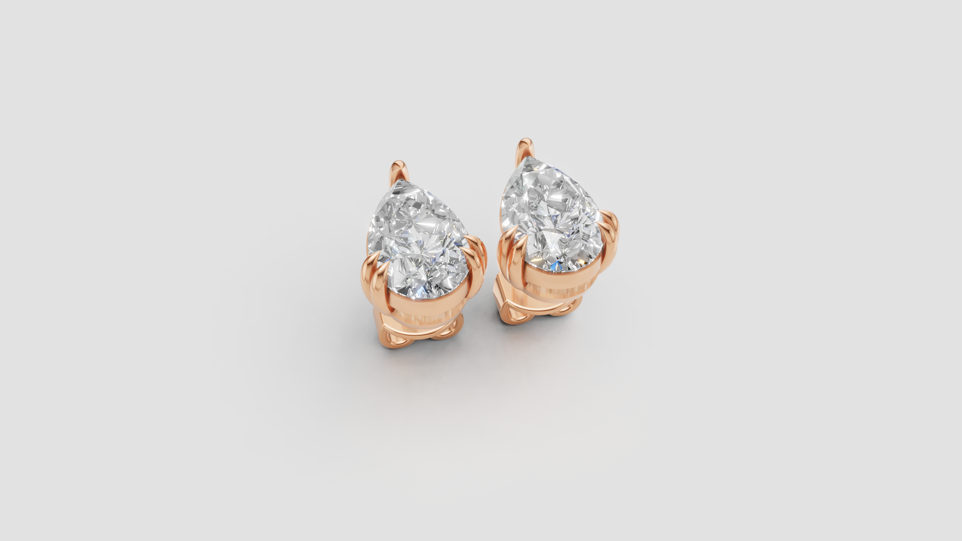 Pear-Cut Stud Earrings | 18K Gold | DS IMPEX