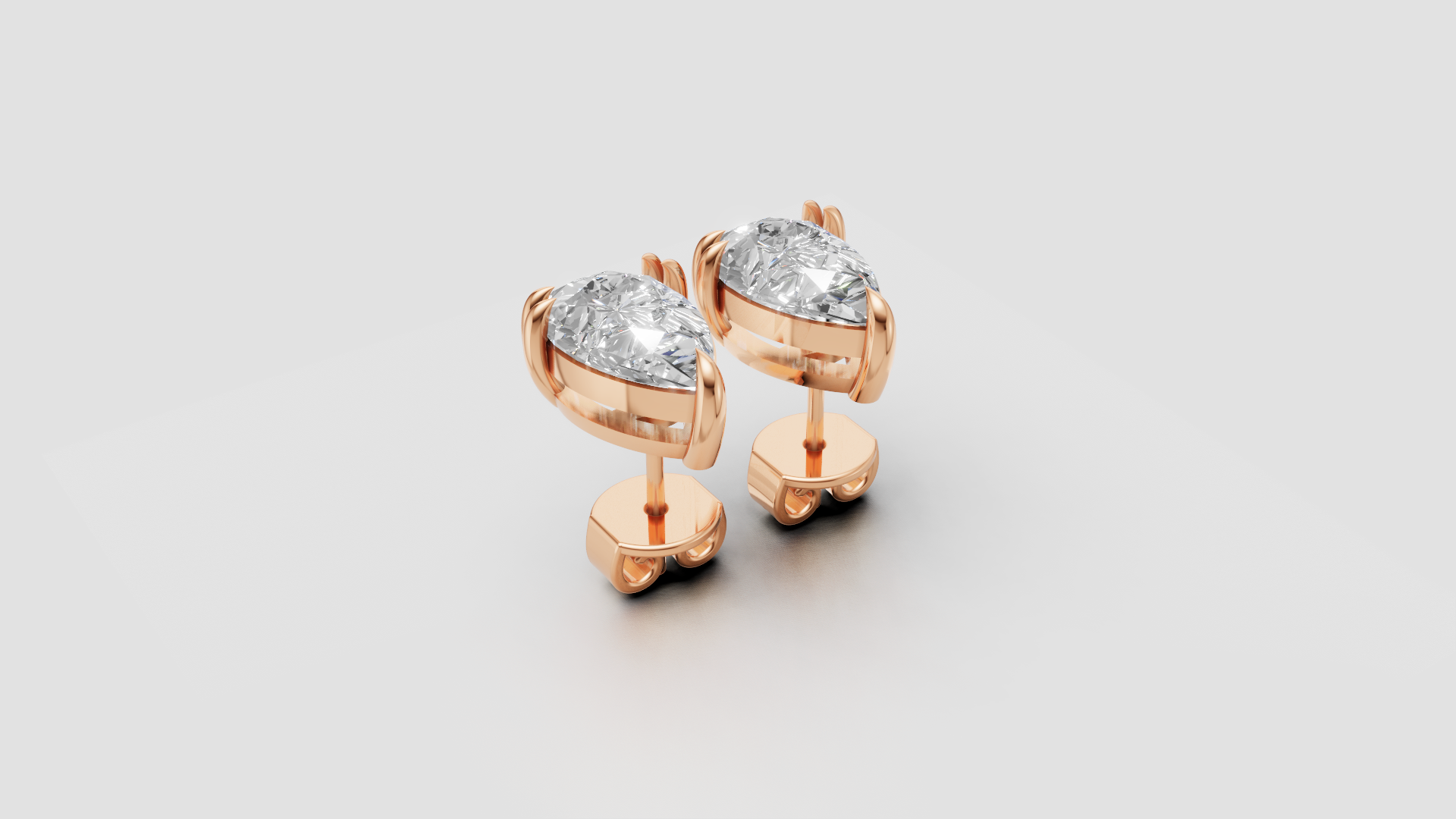 Pear-Cut Stud Earrings | 18K Gold | DS IMPEX