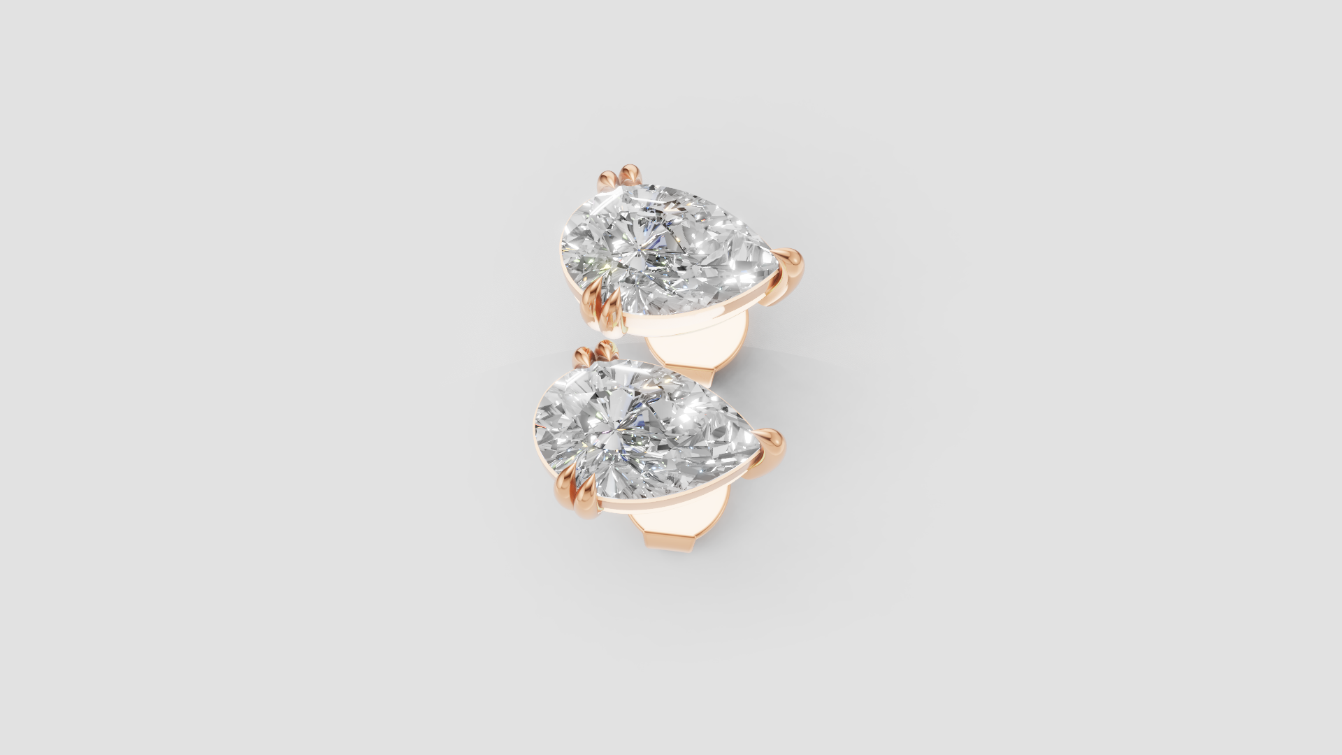 Pear-Cut Stud Earrings | 18K Gold | DS IMPEX