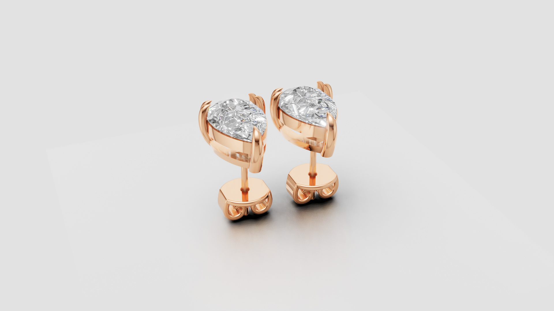 Pear-Cut Stud Earrings | 18K Gold | DS IMPEX