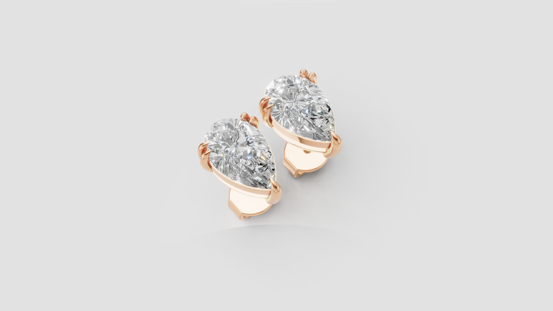 Pear-Cut Stud Earrings | 18K Gold | DS IMPEX