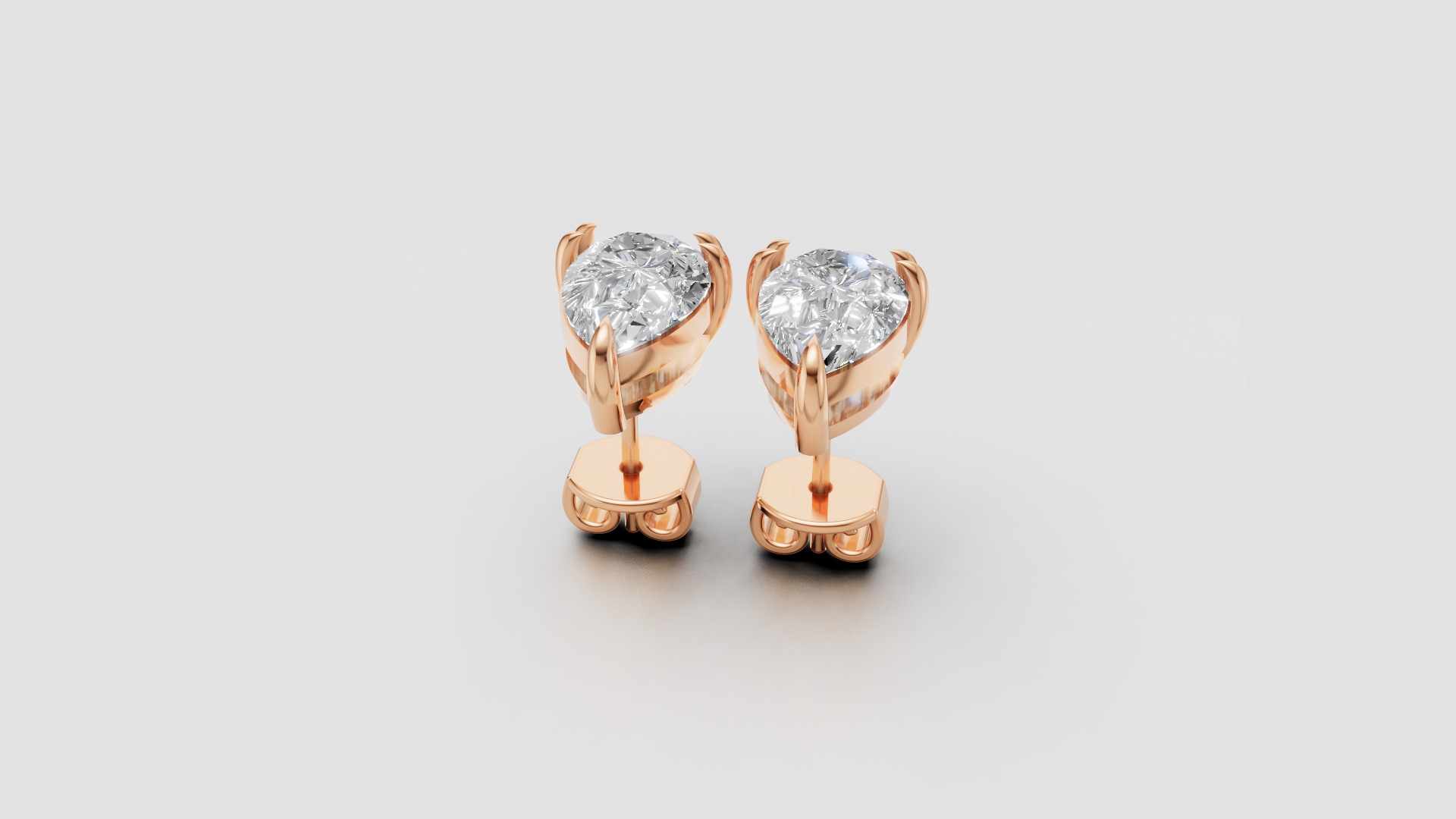 Pear-Cut Stud Earrings | 18K Gold | DS IMPEX
