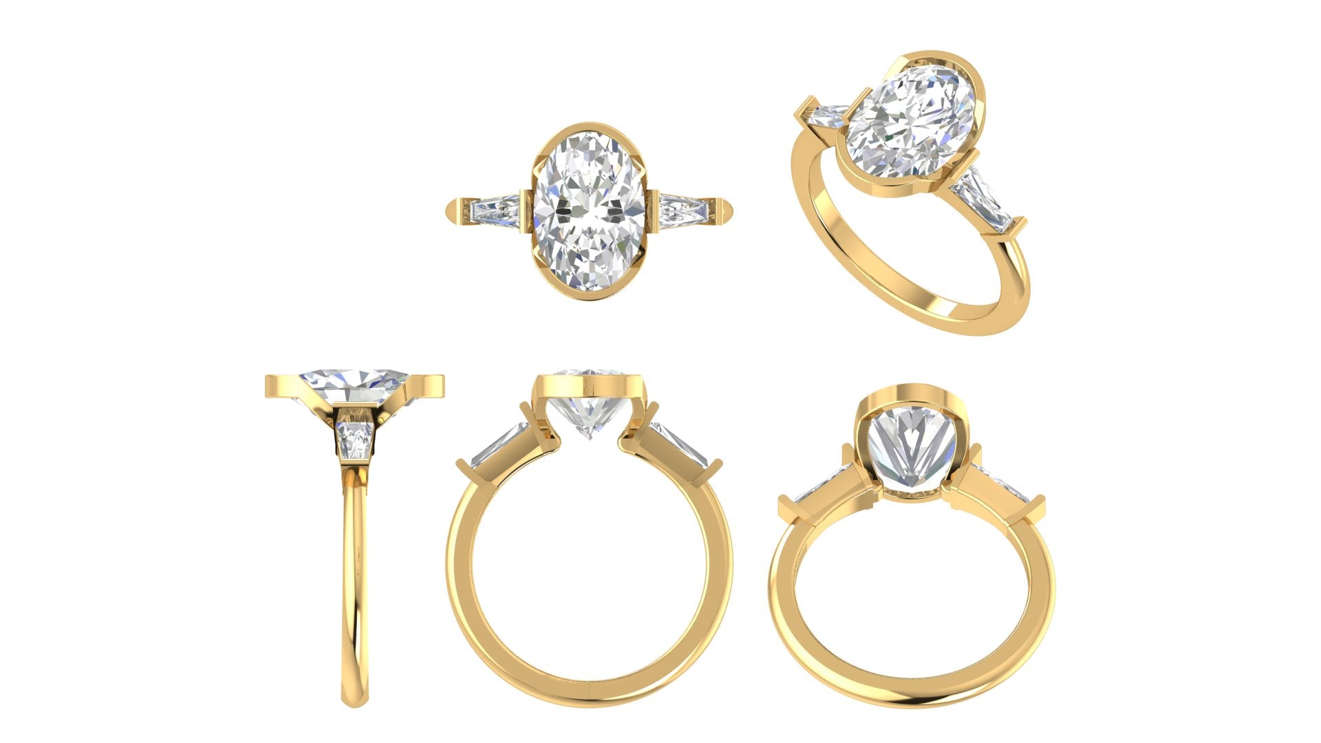 ✨ Oval Solitaire Engagement Ring – Classic 18K Gold | DS IMPEX