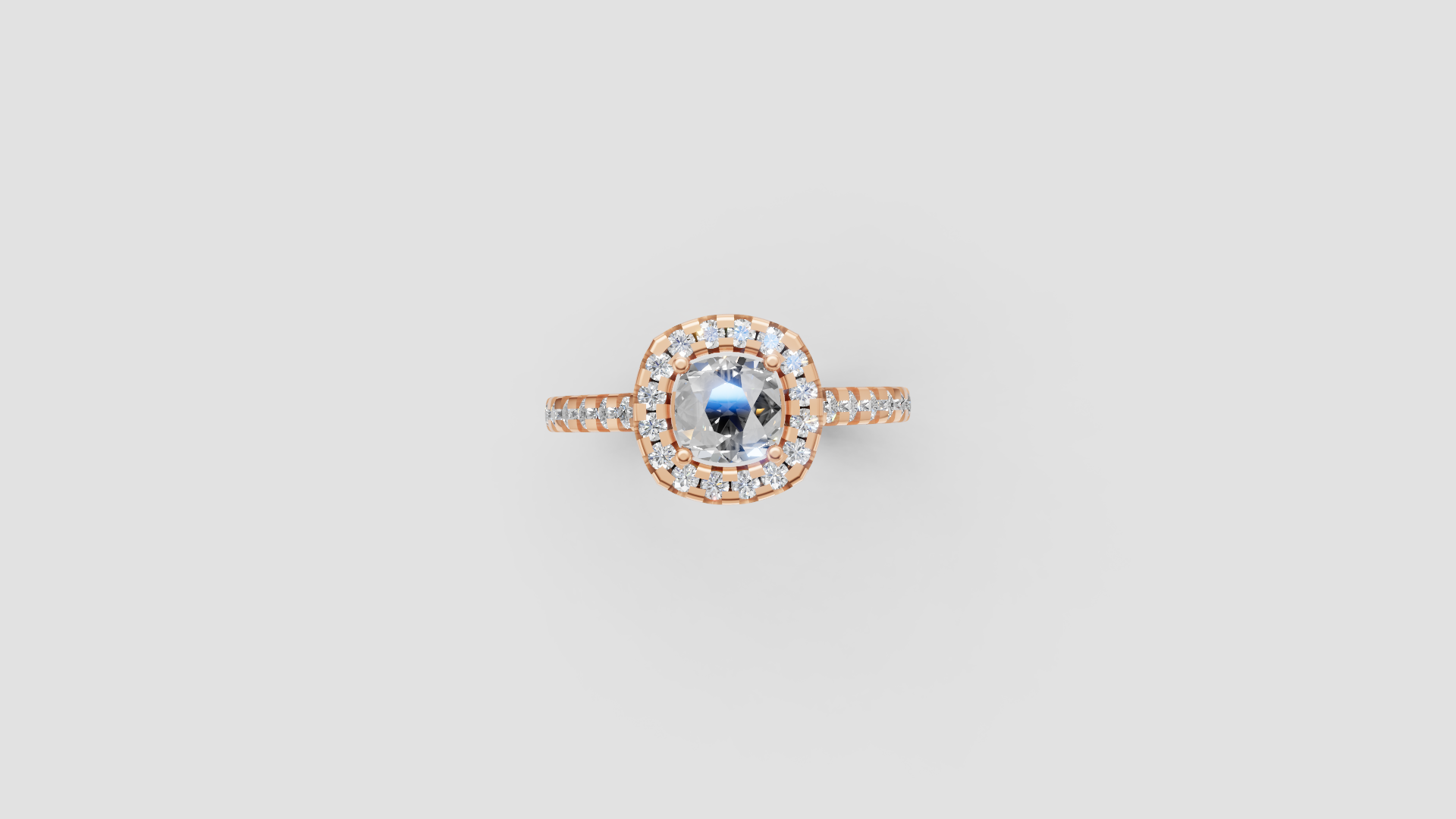 ✨ Halo Round Solitaire Engagement Ring – 14K Gold | DS IMPEX