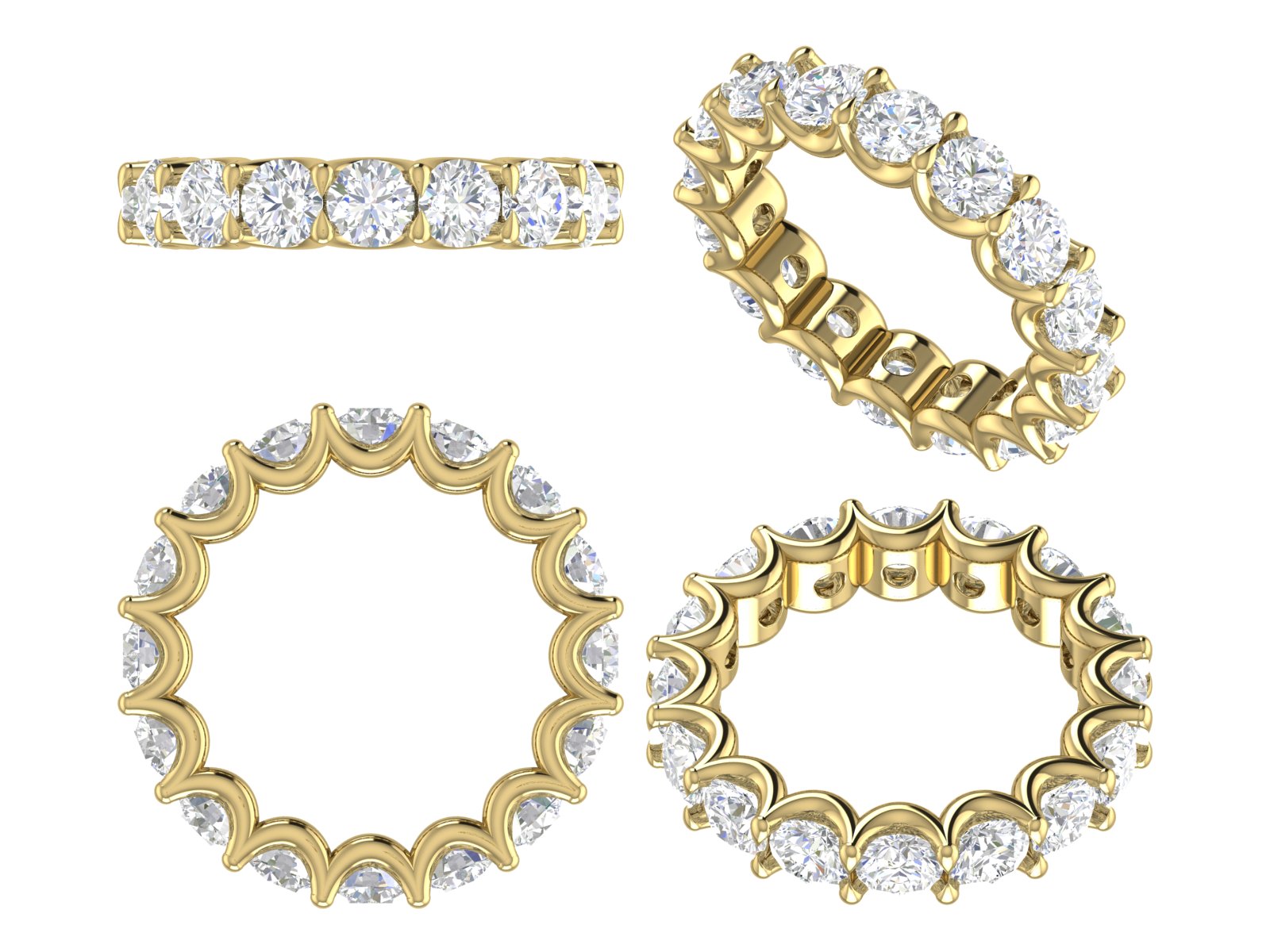 💎 Diamond Eternity Band – Full Round Setting | 14K Gold | DS IMPEX