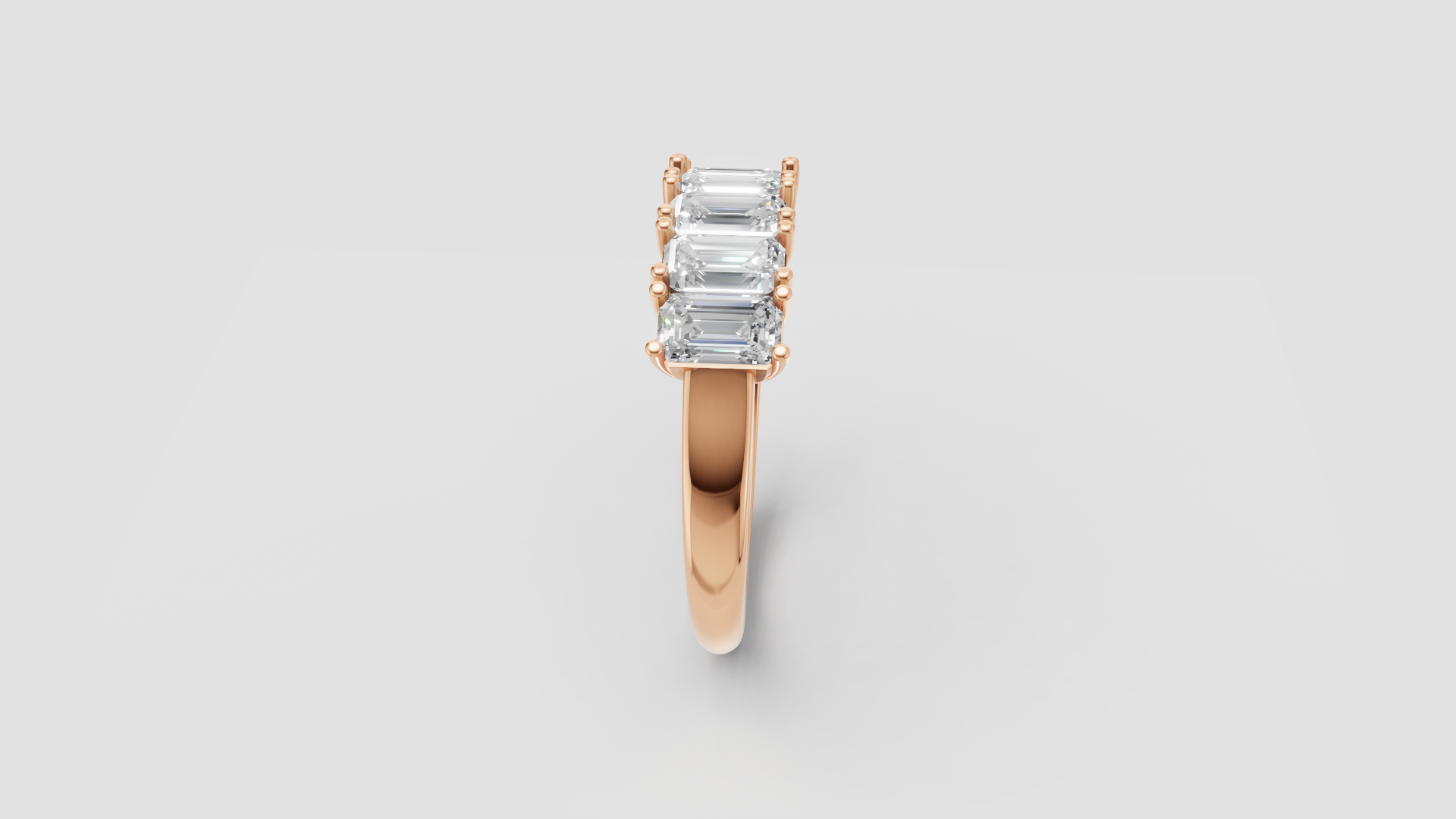 ✨ Emerald-Cut Diamond Band Ring | 18K Gold | DS IMPEX