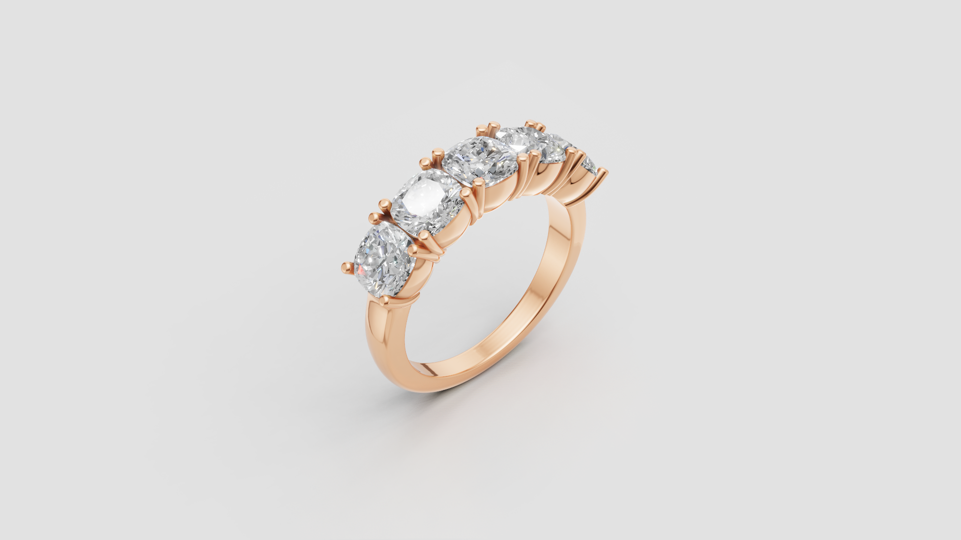 ✨ Cushion-Cut Diamond Band Ring | 18K Gold | DS IMPEX