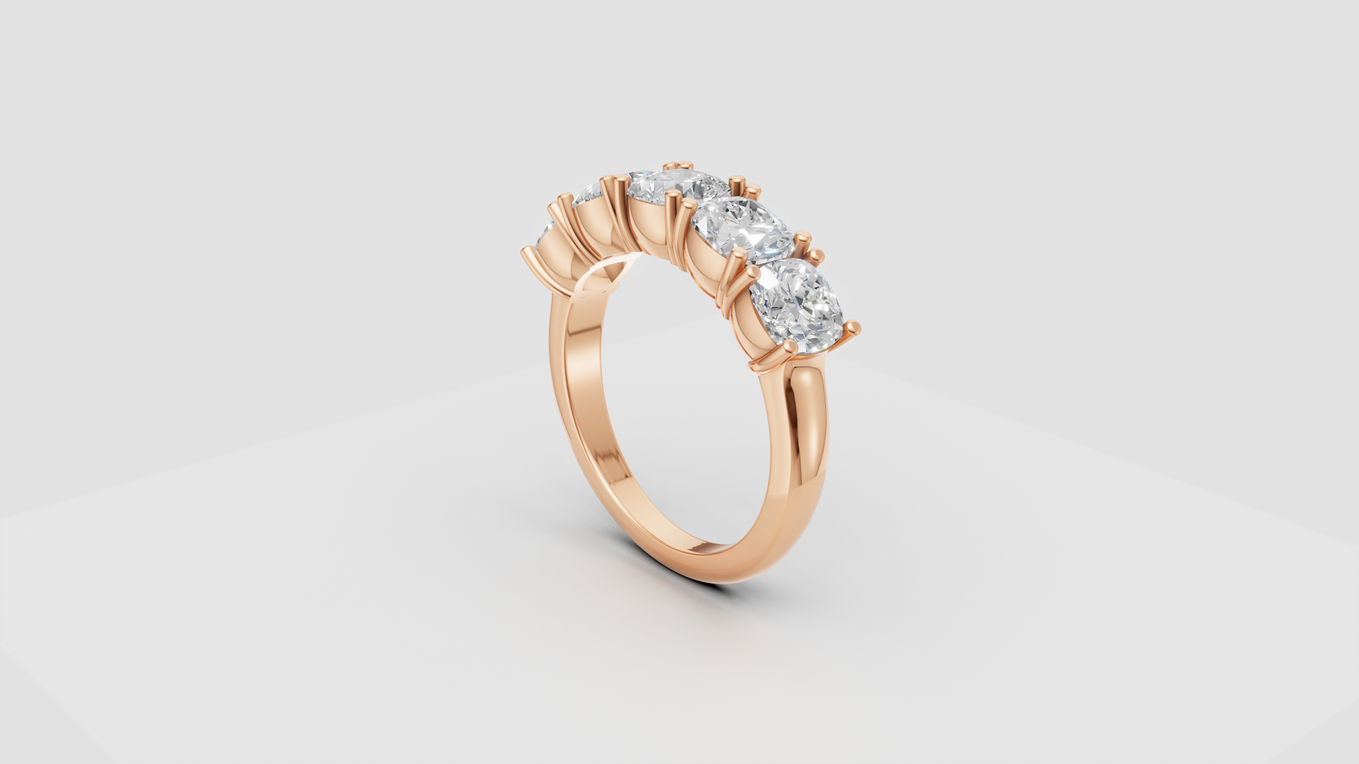 ✨ Cushion-Cut Diamond Band Ring | 18K Gold | DS IMPEX