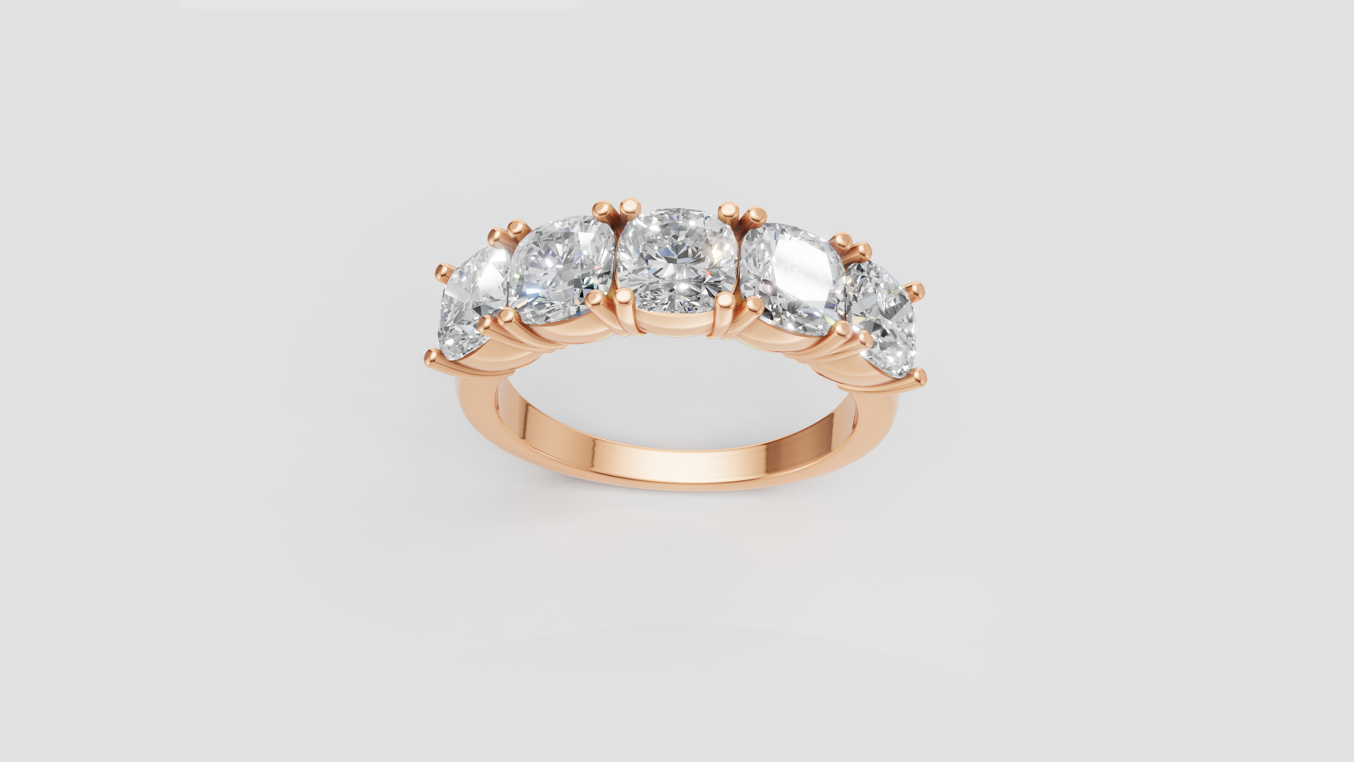 ✨ Cushion-Cut Diamond Band Ring | 18K Gold | DS IMPEX