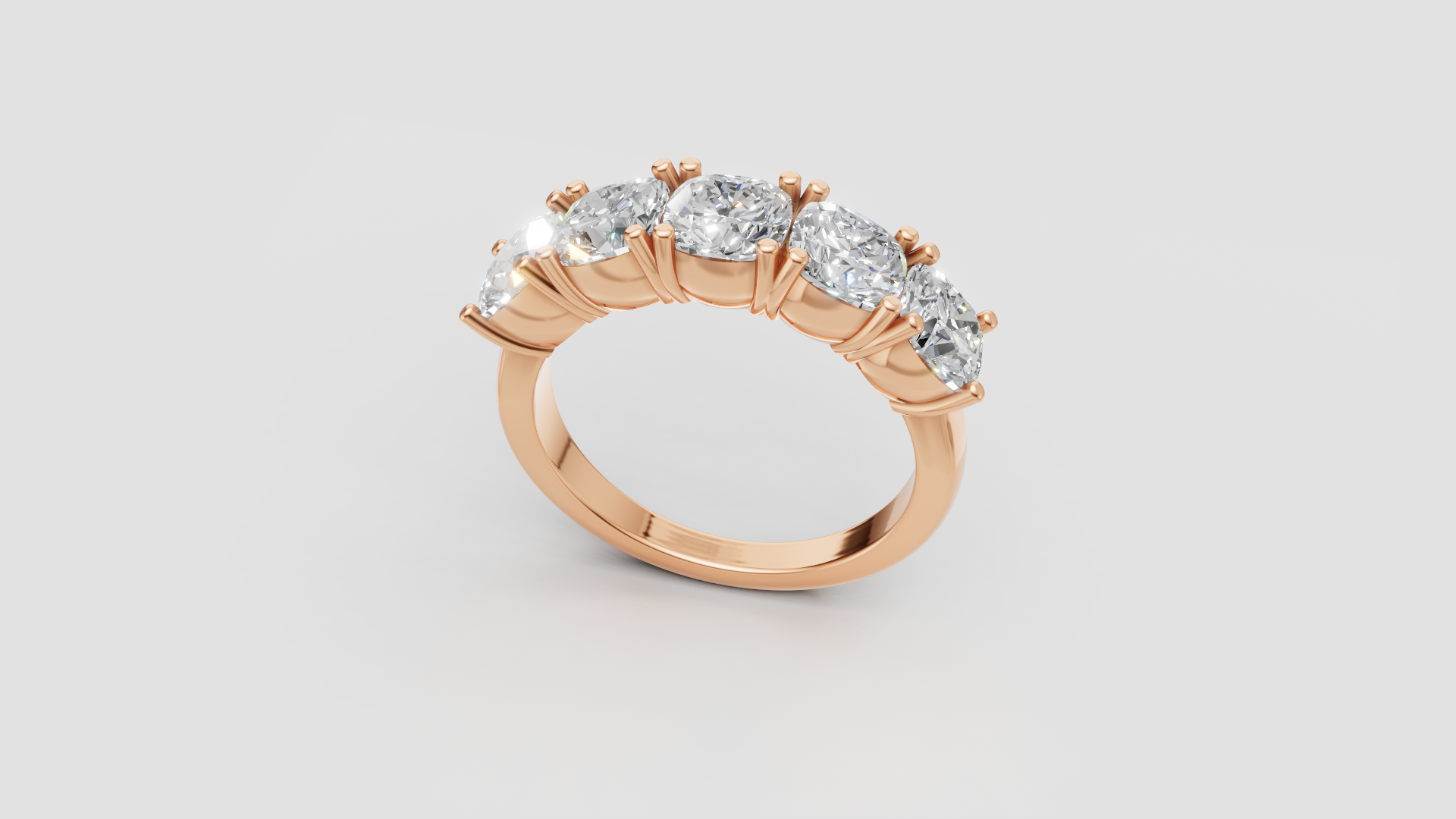 ✨ Cushion-Cut Diamond Band Ring | 18K Gold | DS IMPEX