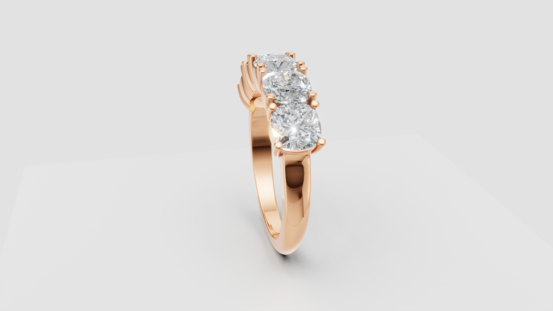 ✨ Cushion-Cut Diamond Band Ring | 18K Gold | DS IMPEX