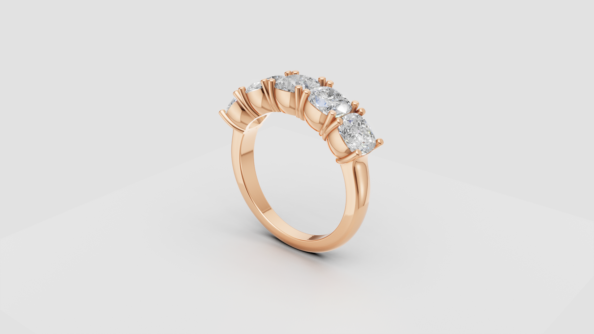✨ Cushion-Cut Diamond Band Ring | 18K Gold | DS IMPEX