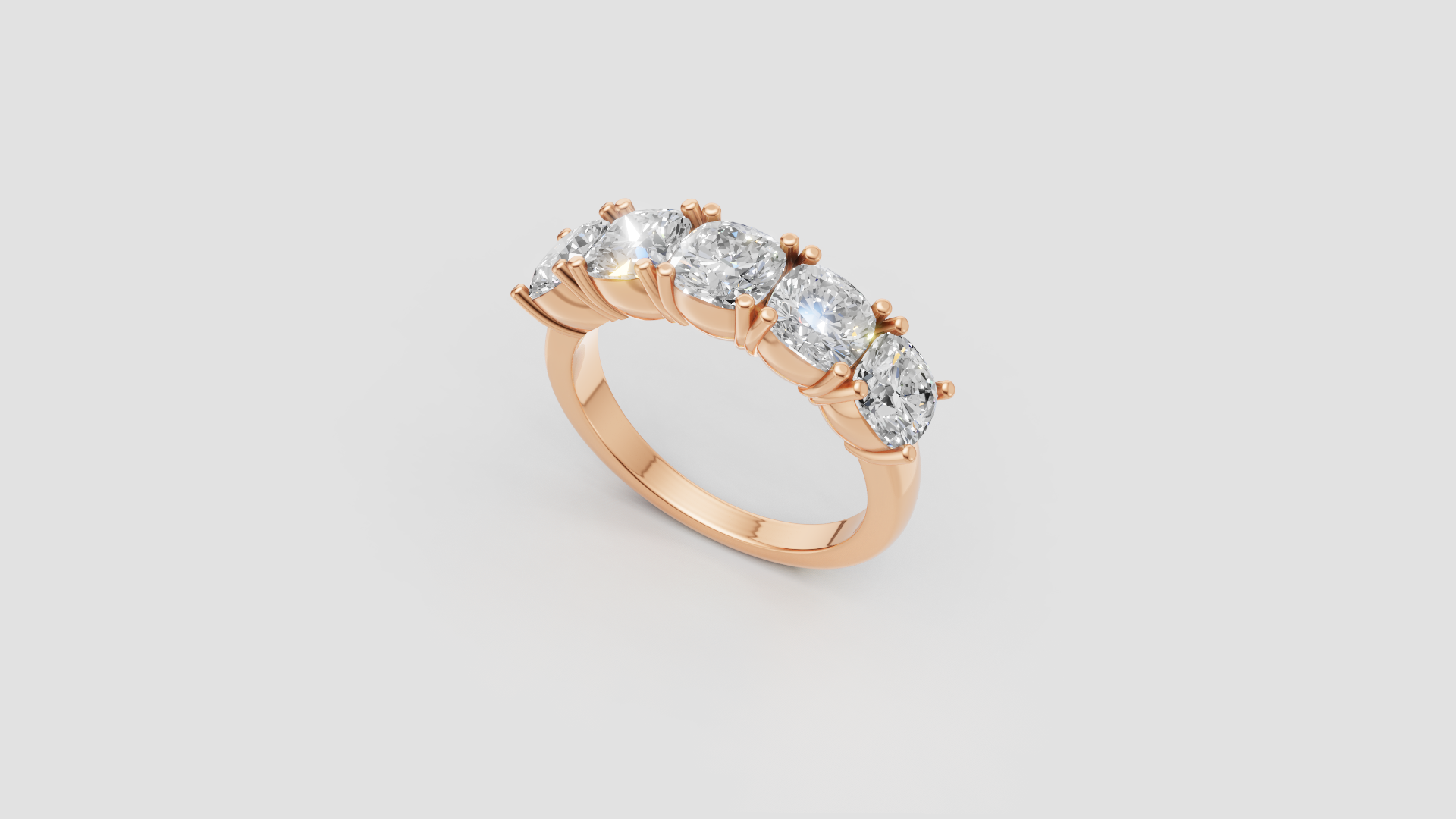 ✨ Cushion-Cut Diamond Band Ring | 18K Gold | DS IMPEX