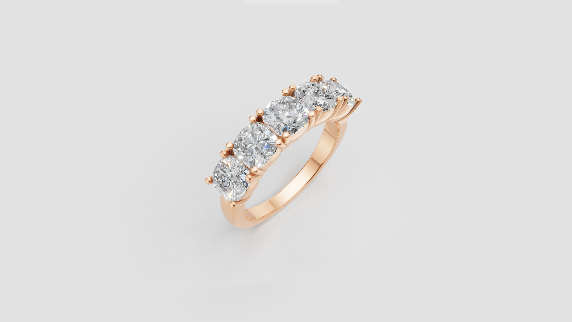 ✨ Cushion-Cut Diamond Band Ring | 18K Gold | DS IMPEX