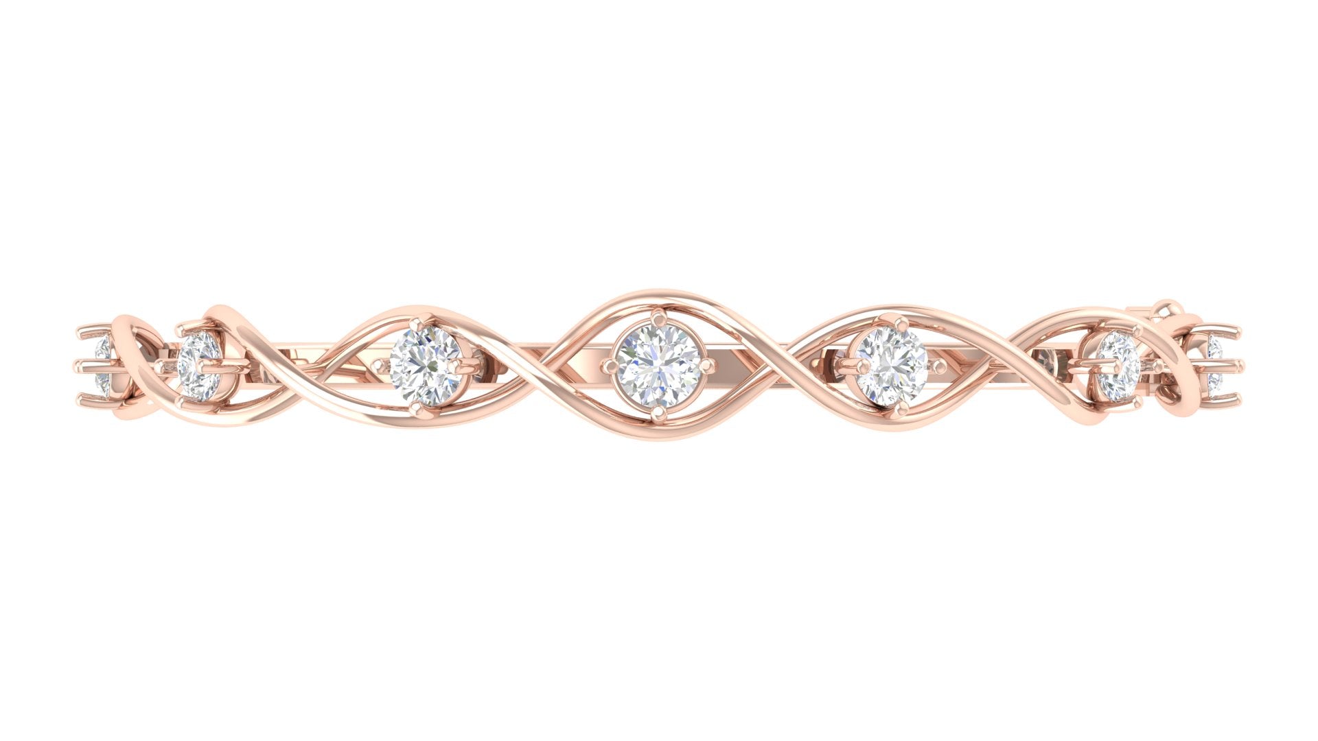 Twisted Vine Diamond Bangle | 14K Gold | DS IMPEX