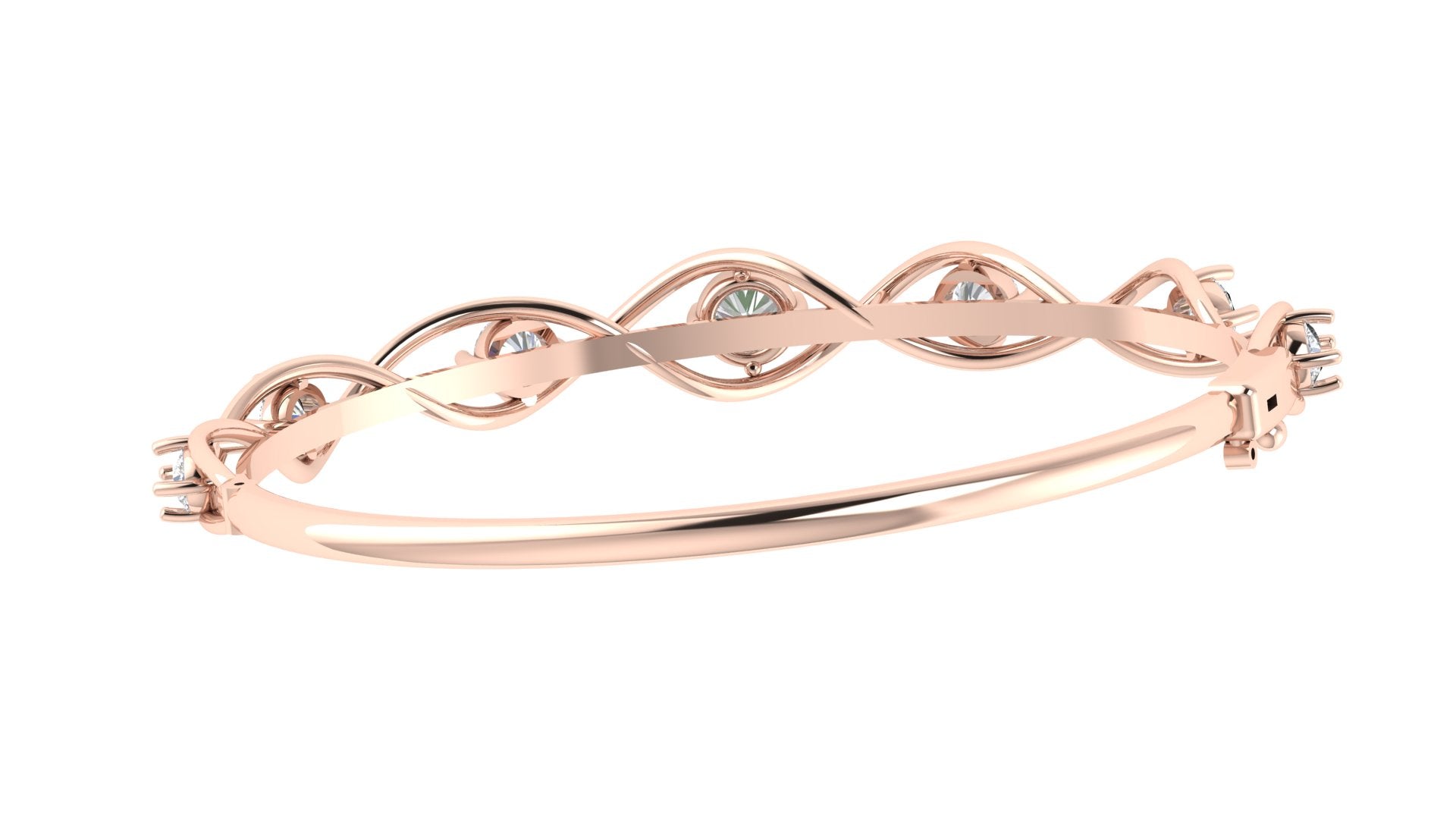 Twisted Vine Diamond Bangle | 14K Gold | DS IMPEX