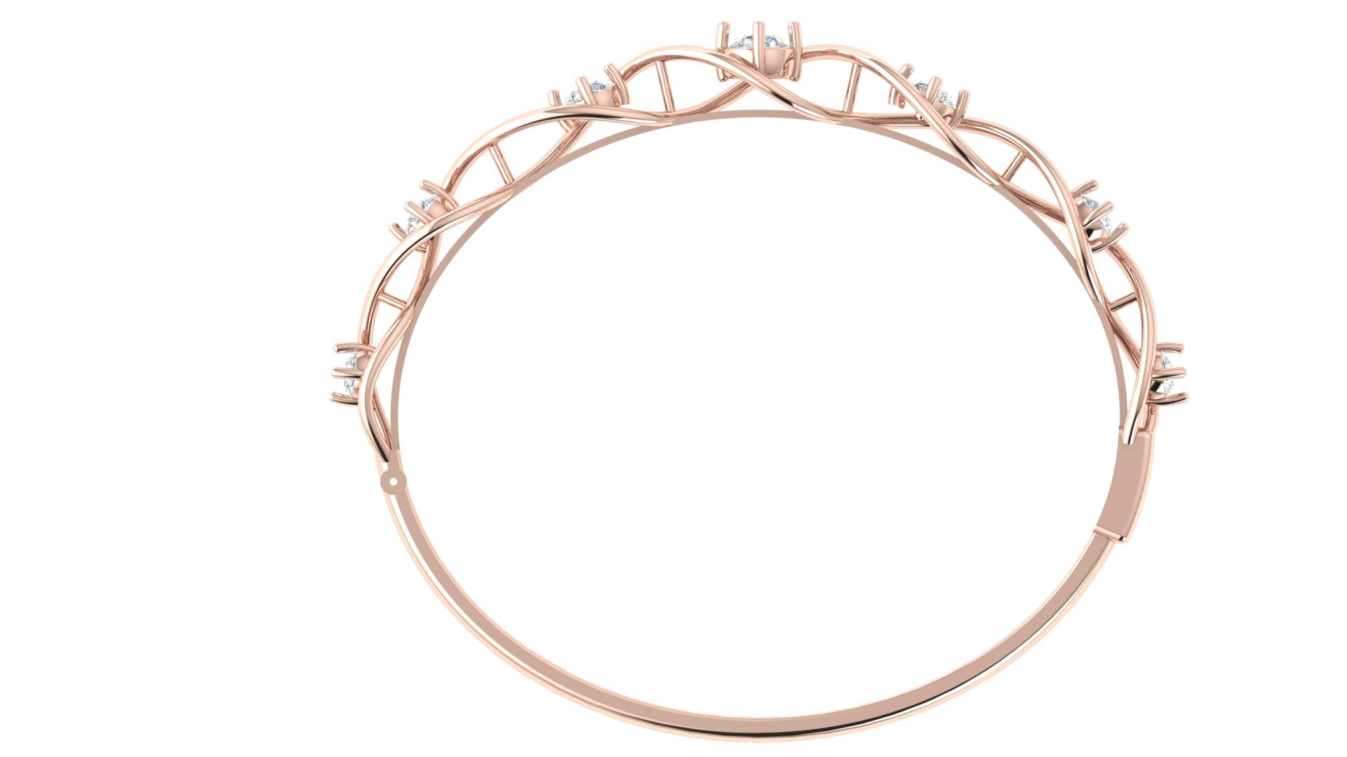Twisted Vine Diamond Bangle | 14K Gold | DS IMPEX