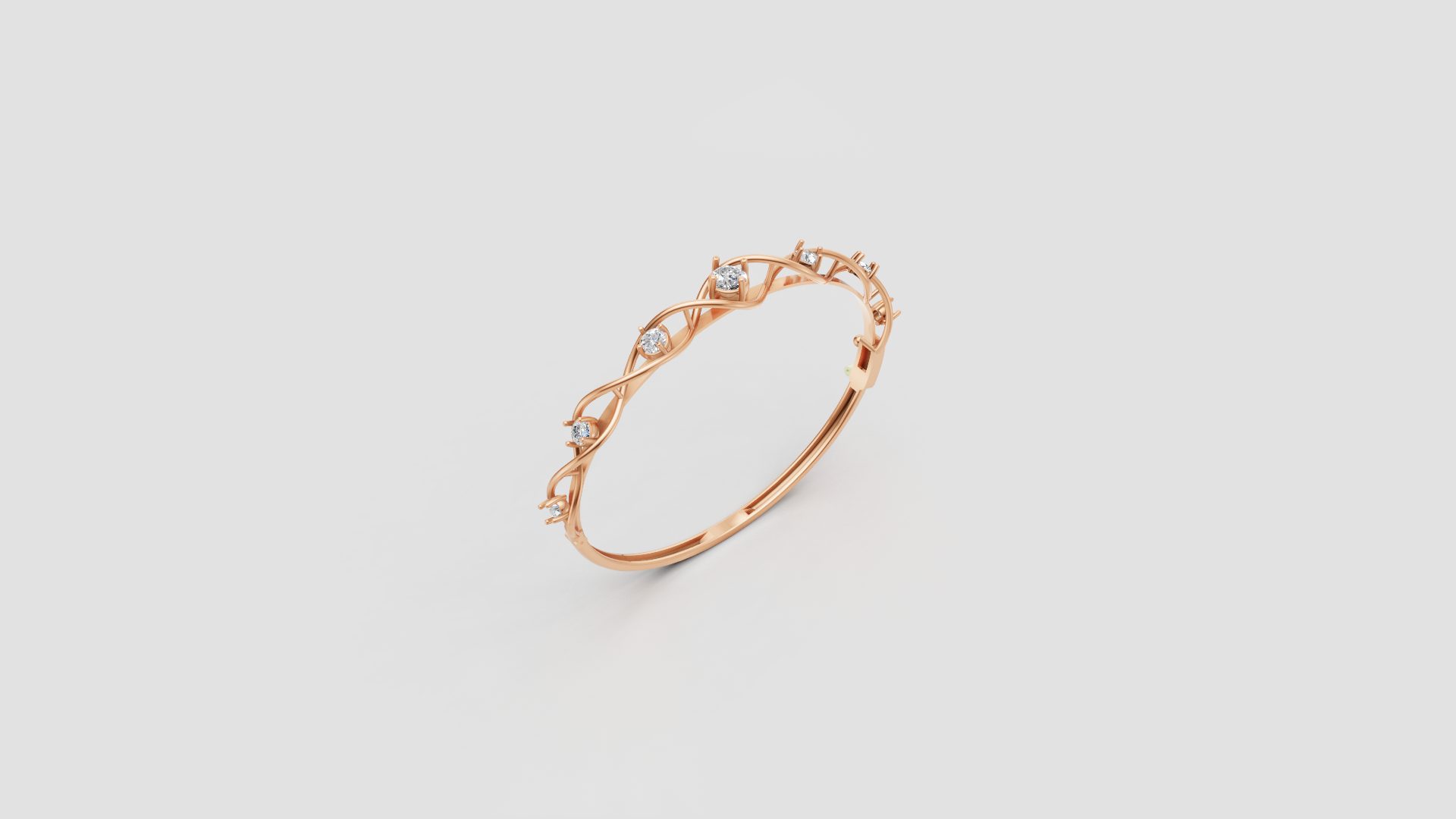Twisted Vine Diamond Bangle | 14K Gold | DS IMPEX
