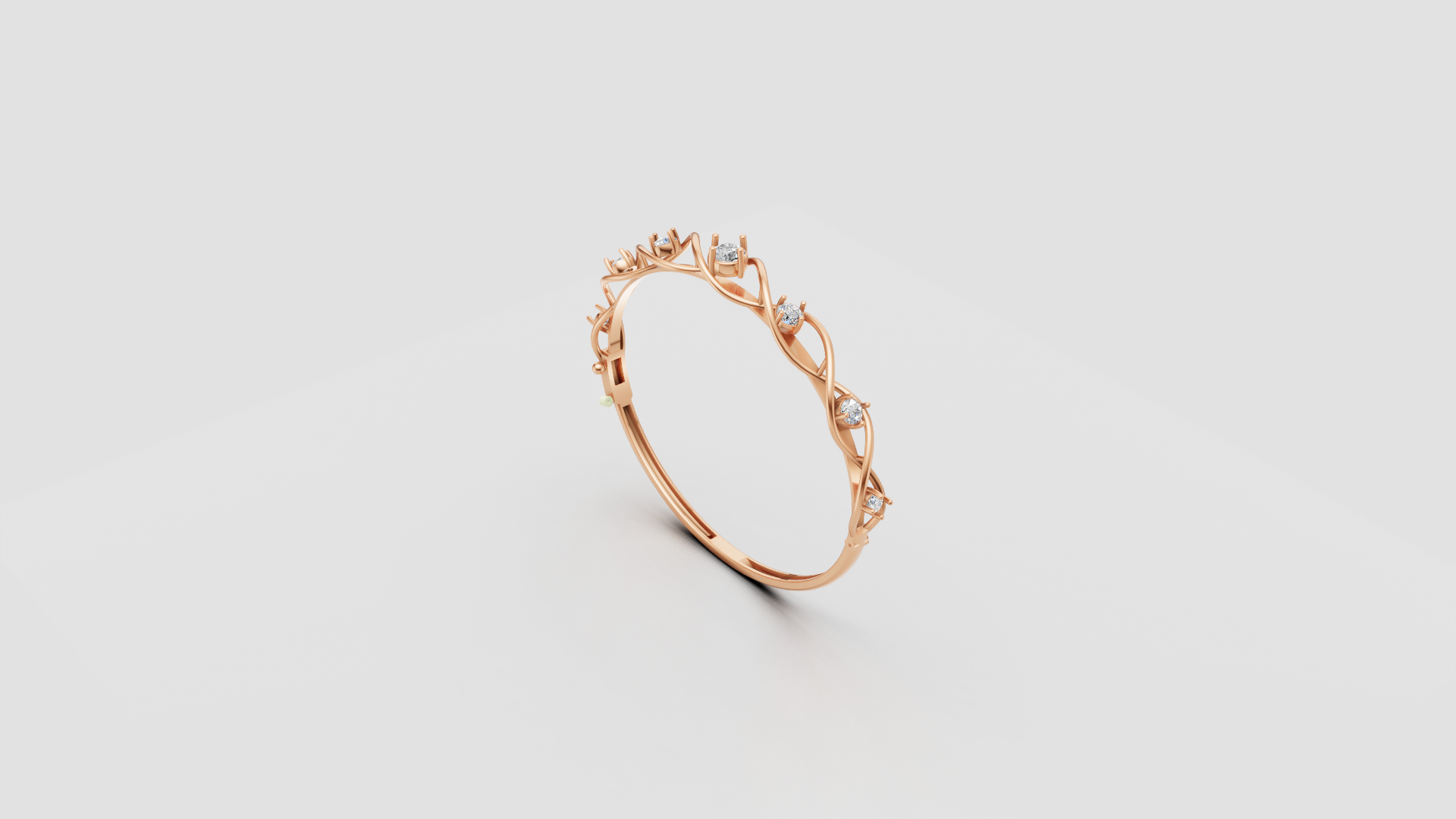 Twisted Vine Diamond Bangle | 14K Gold | DS IMPEX