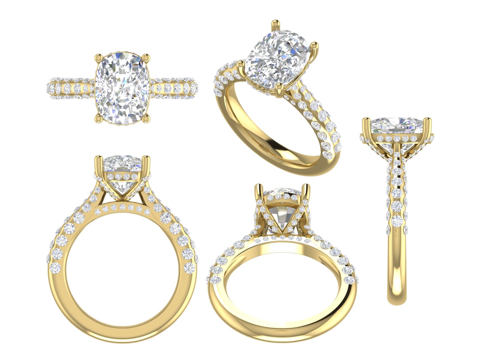 💍 Cushion-Cut Solitaire Engagement Ring | 14K Gold | DS IMPEX
