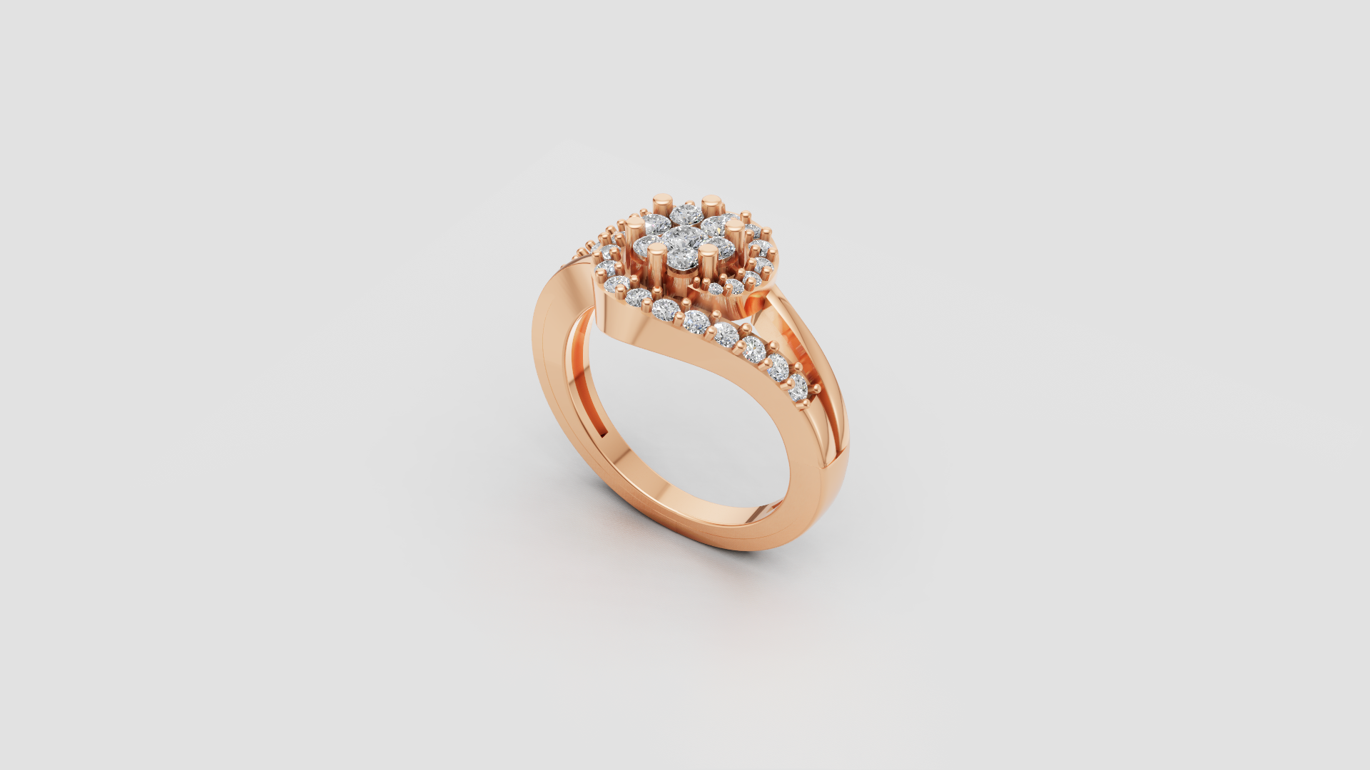 🌸 Floral Cluster Ring | 18K Gold | DS IMPEX