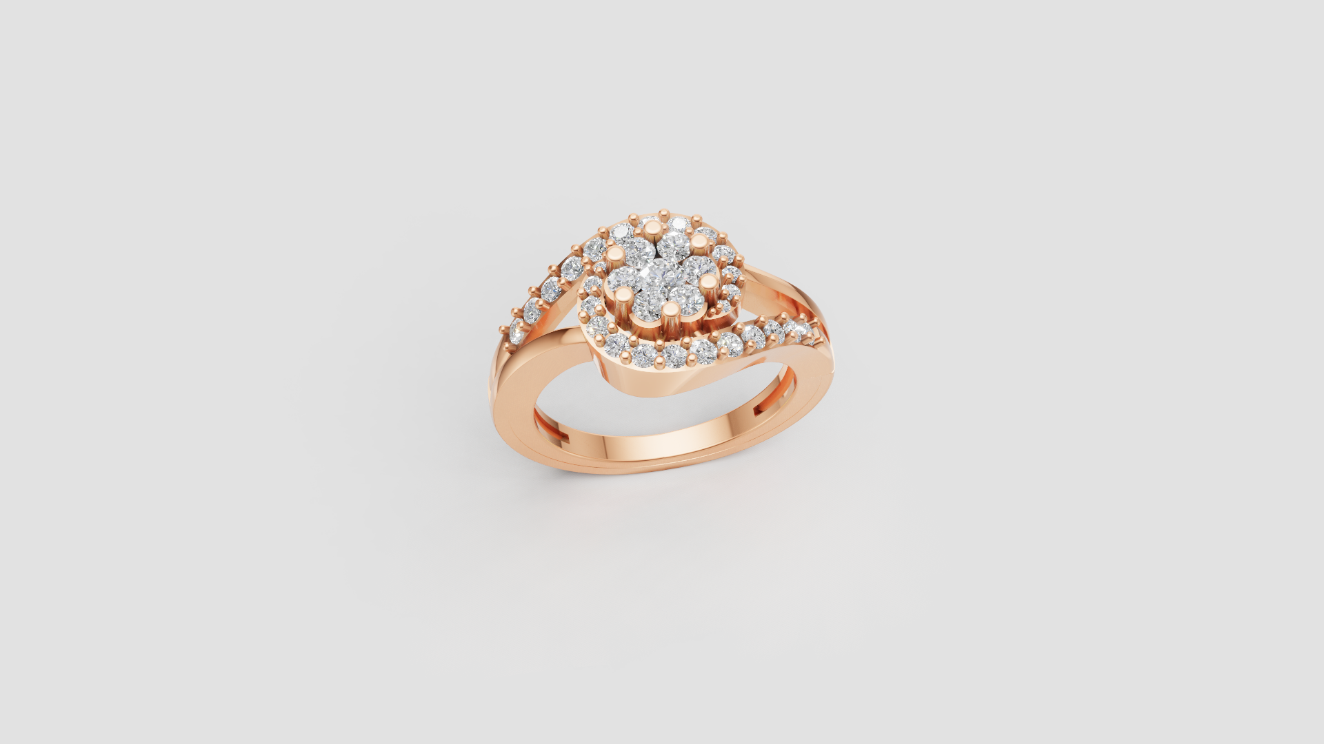 🌸 Floral Cluster Ring | 18K Gold | DS IMPEX