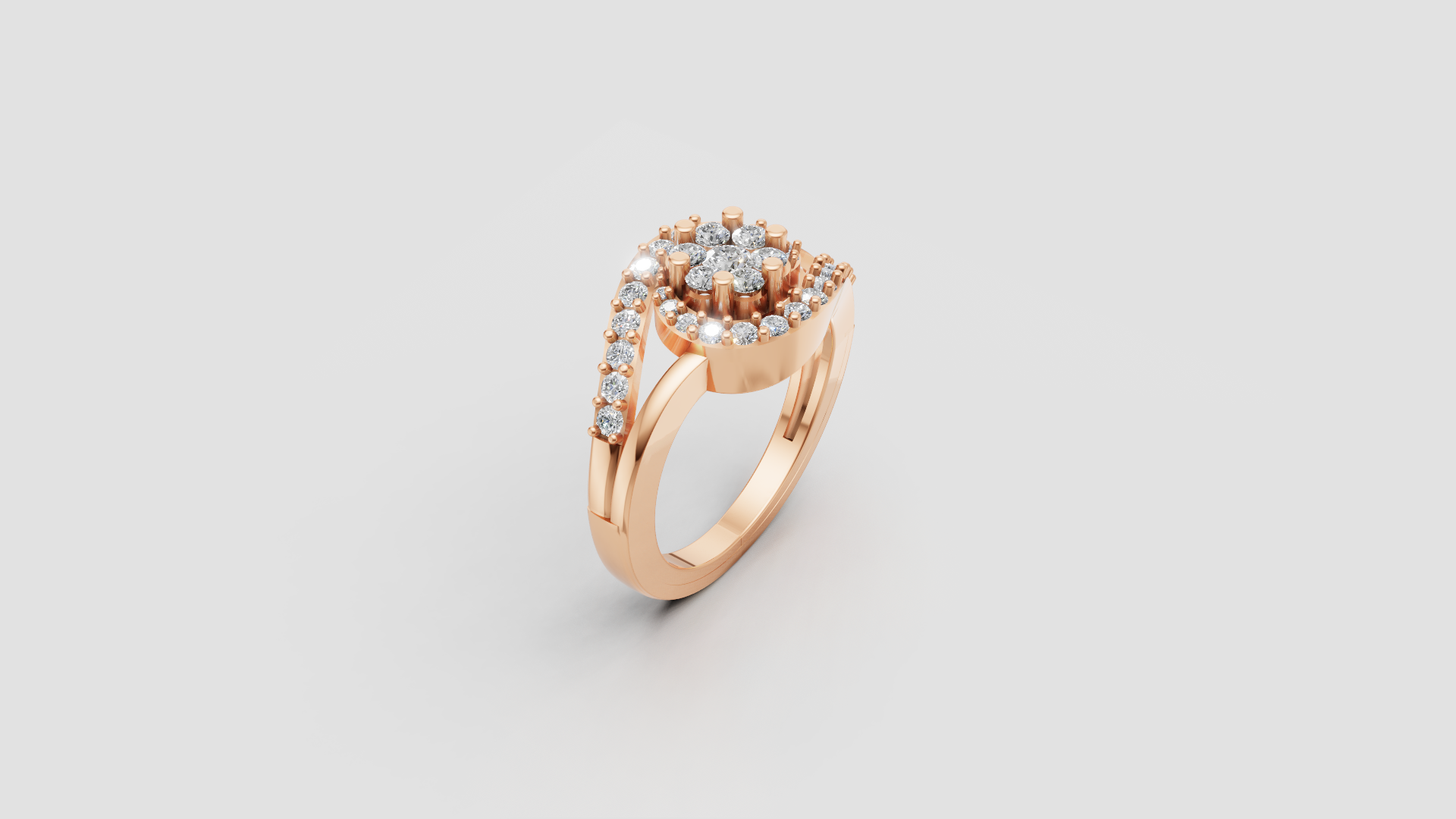 🌸 Floral Cluster Ring | 18K Gold | DS IMPEX