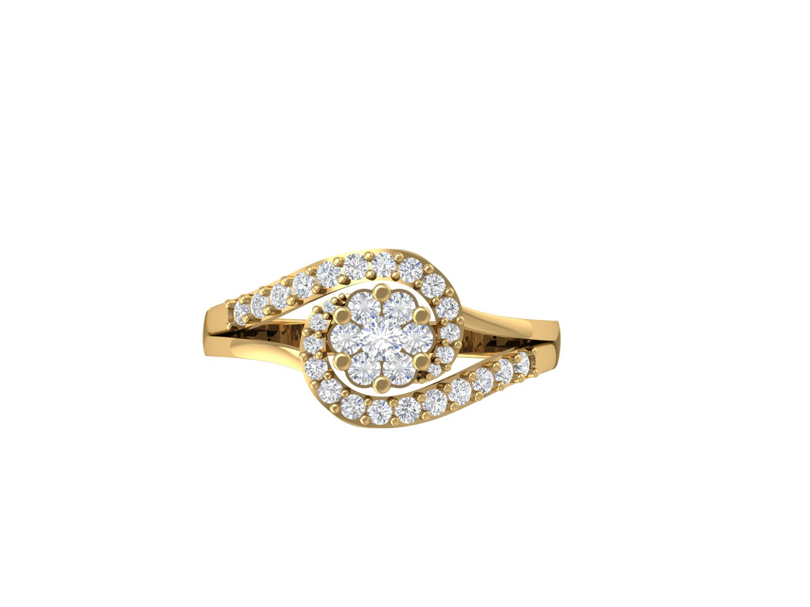 🌸 Floral Cluster Ring | 18K Gold | DS IMPEX