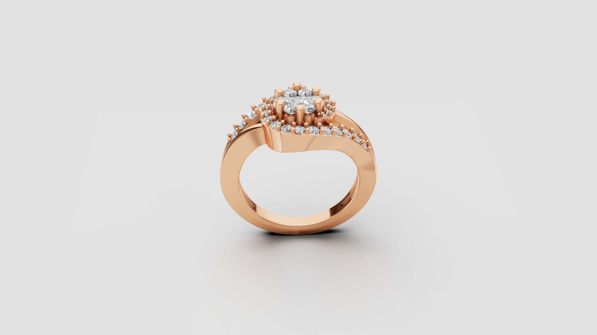 🌸 Floral Cluster Ring | 18K Gold | DS IMPEX