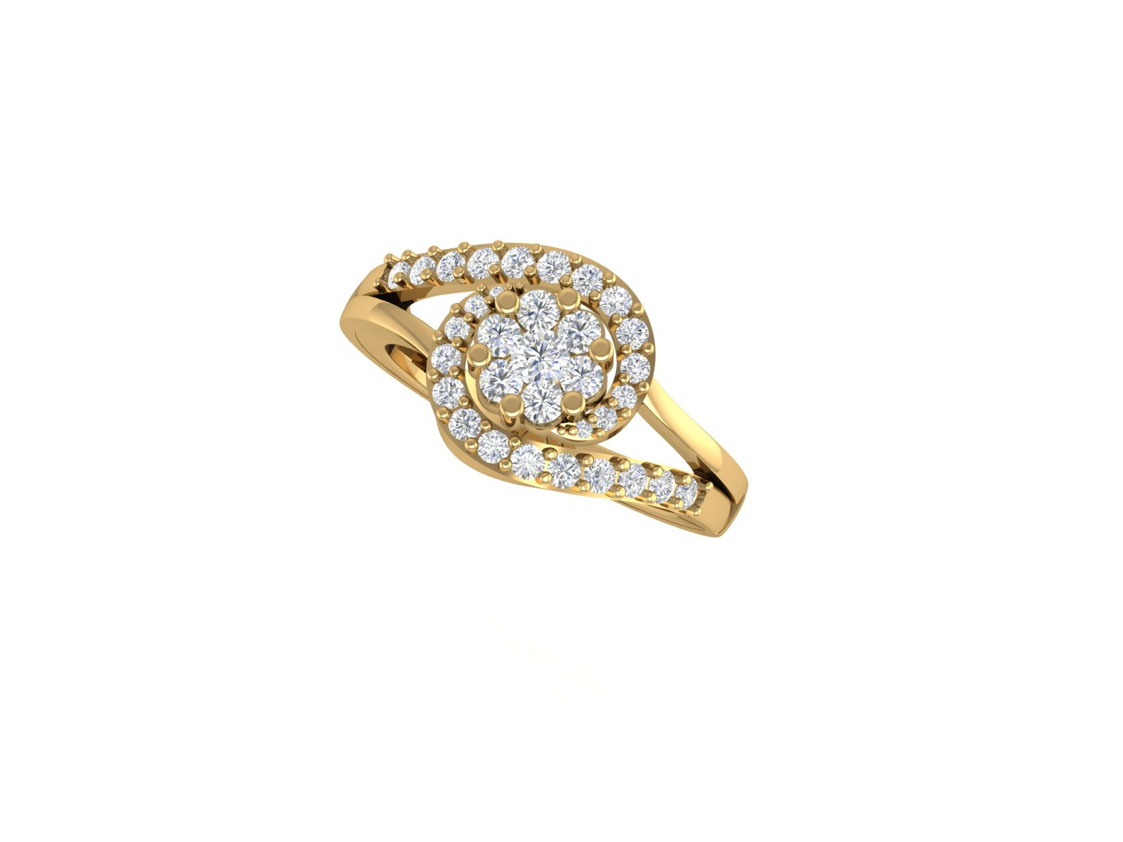 🌸 Floral Cluster Ring | 18K Gold | DS IMPEX