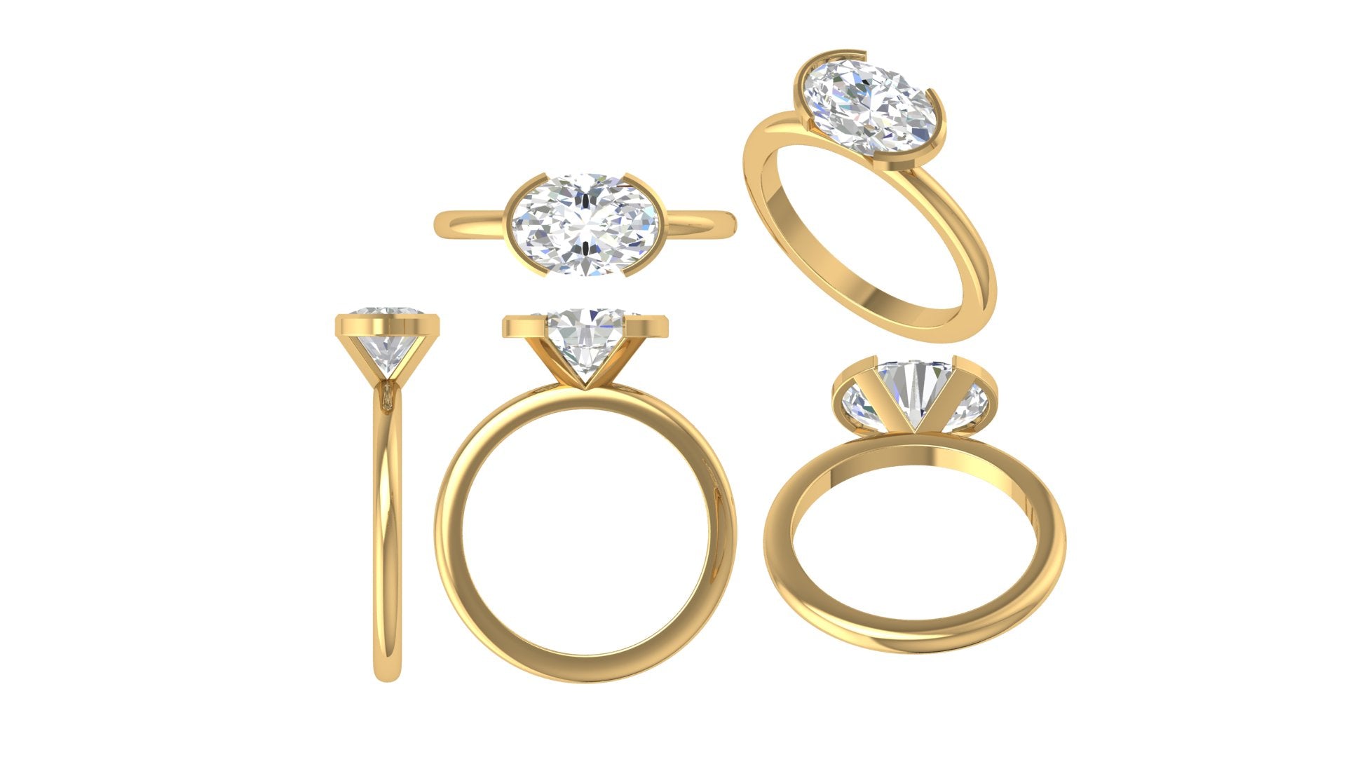 ✨ Oval-Cut Solitaire Ring | 18K Gold | DS IMPEX