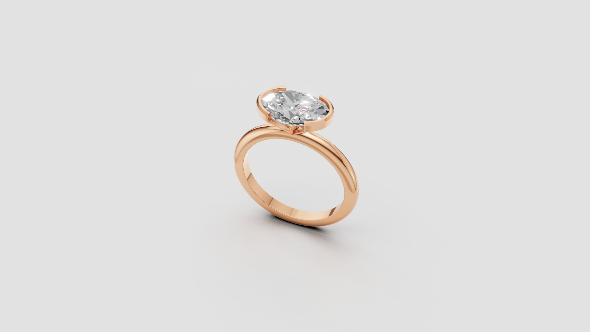 ✨ Oval-Cut Solitaire Ring | 18K Gold | DS IMPEX