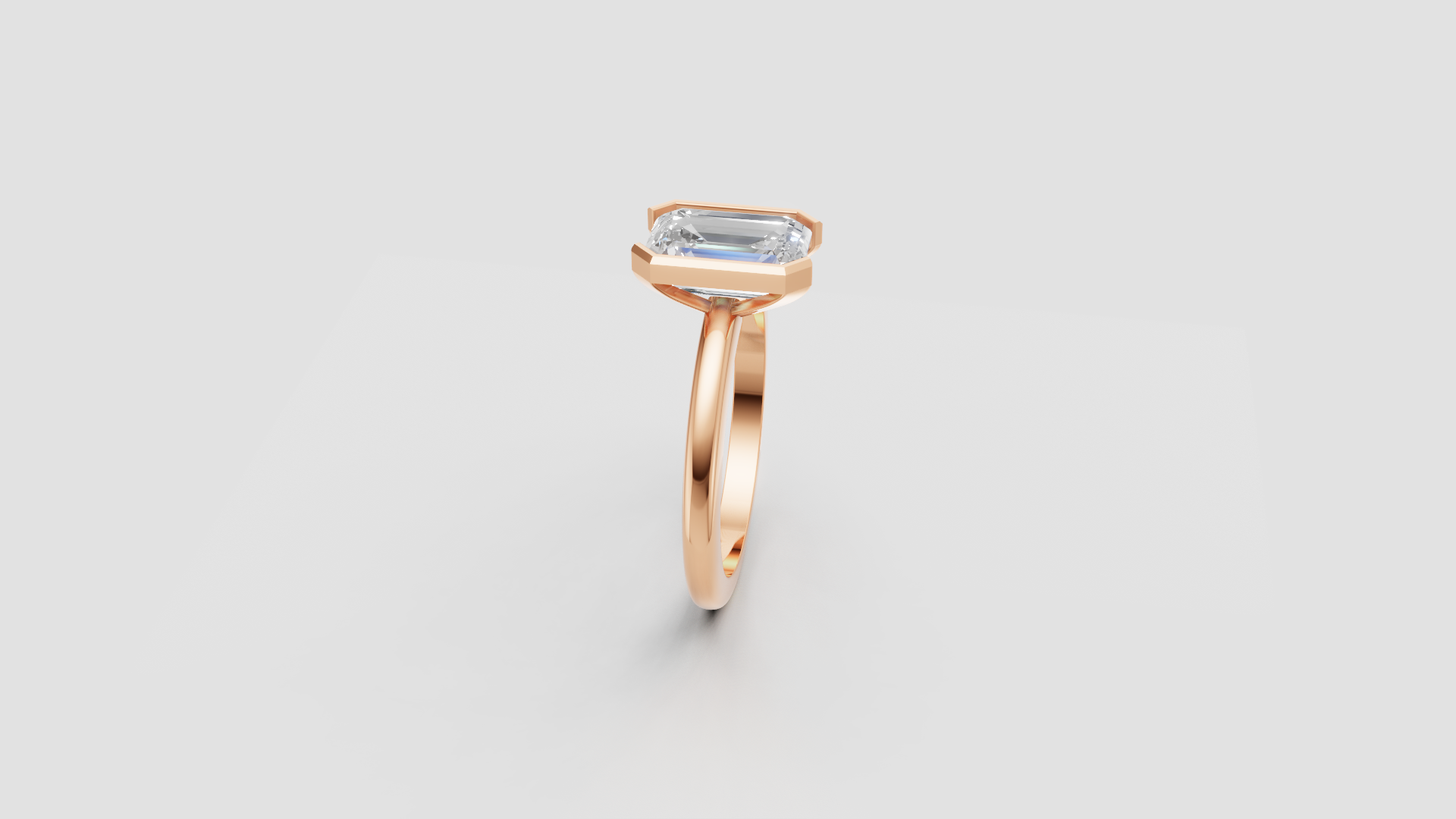 ✨ Emerald-Cut Solitaire Ring | 18K Gold | DS IMPEX