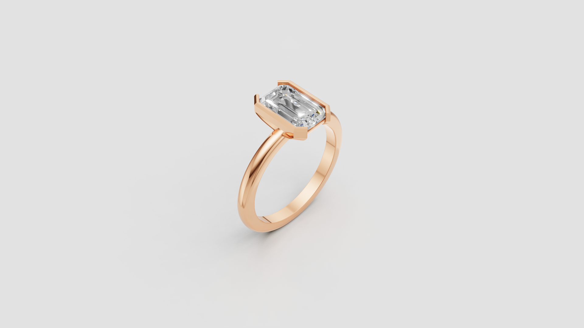 ✨ Emerald-Cut Solitaire Ring | 18K Gold | DS IMPEX