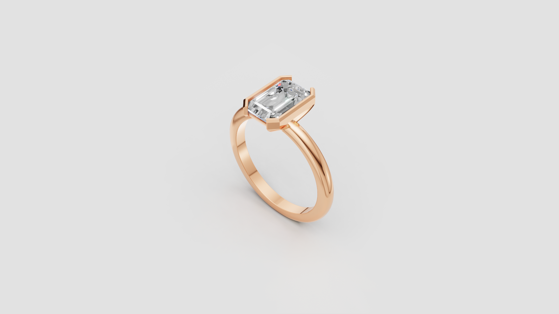 ✨ Emerald-Cut Solitaire Ring | 18K Gold | DS IMPEX
