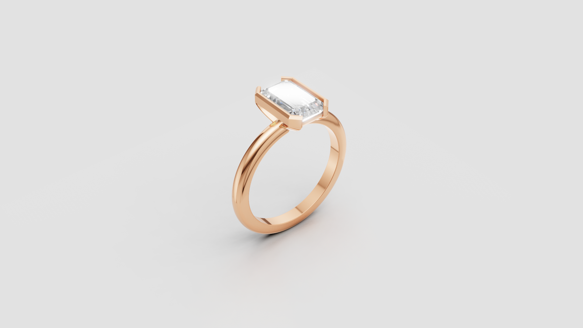 ✨ Emerald-Cut Solitaire Ring | 18K Gold | DS IMPEX