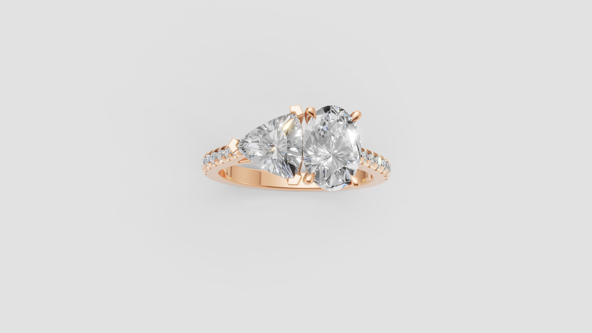 ✨ Double-Solitaire Heart Ring | 14K Gold | DS IMPEX