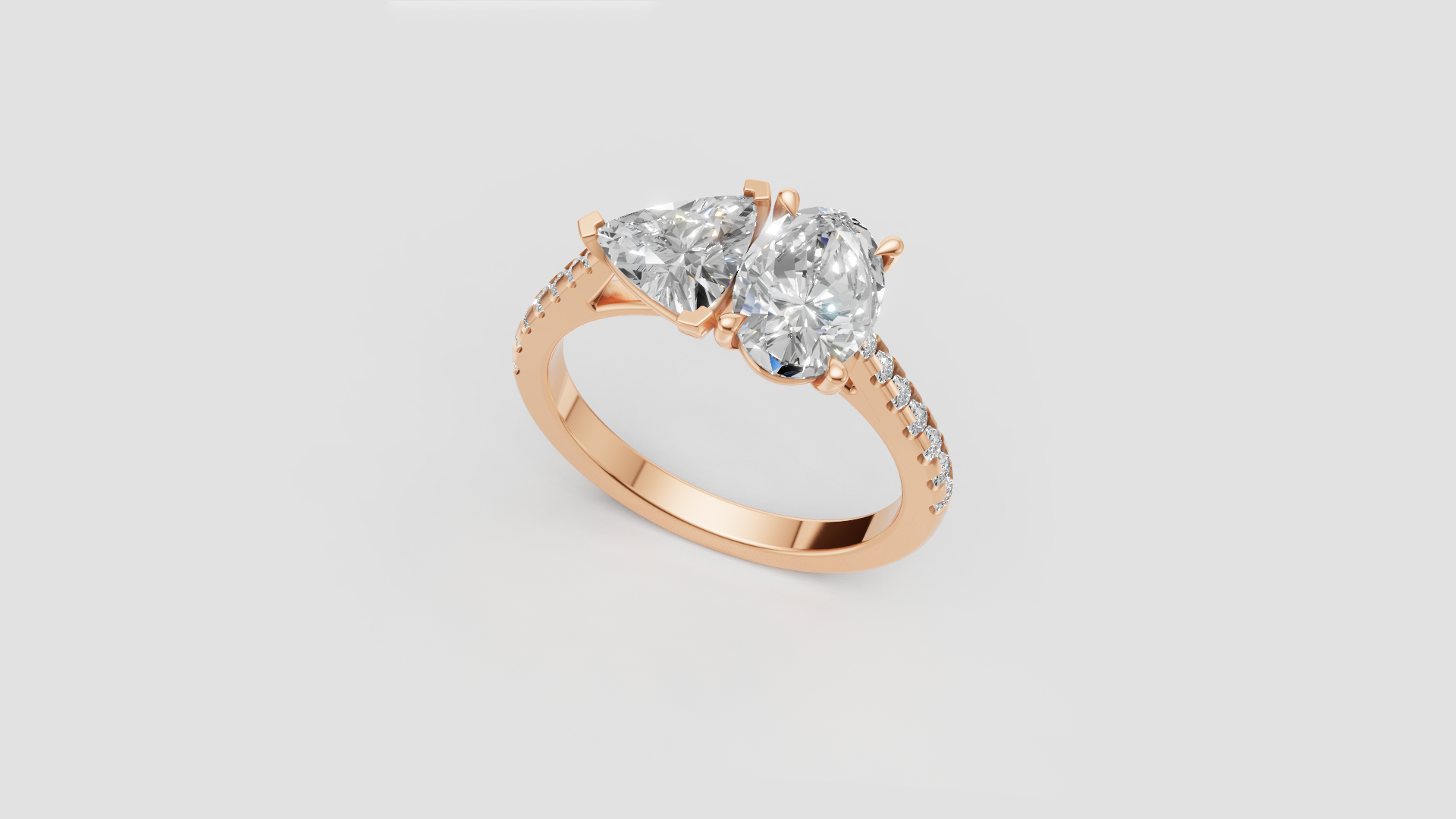 ✨ Double-Solitaire Heart Ring | 14K Gold | DS IMPEX