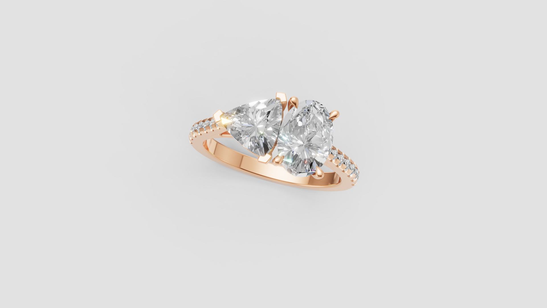 ✨ Double-Solitaire Heart Ring | 14K Gold | DS IMPEX