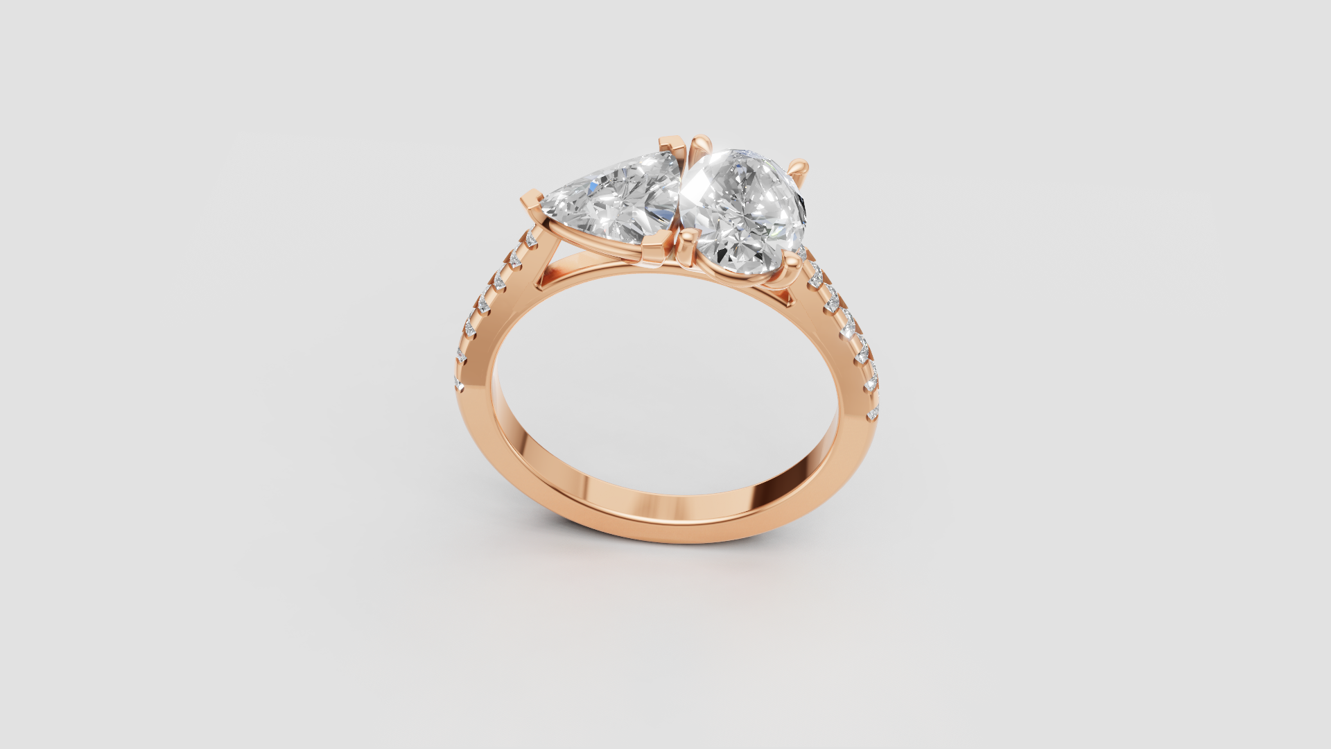 ✨ Double-Solitaire Heart Ring | 14K Gold | DS IMPEX