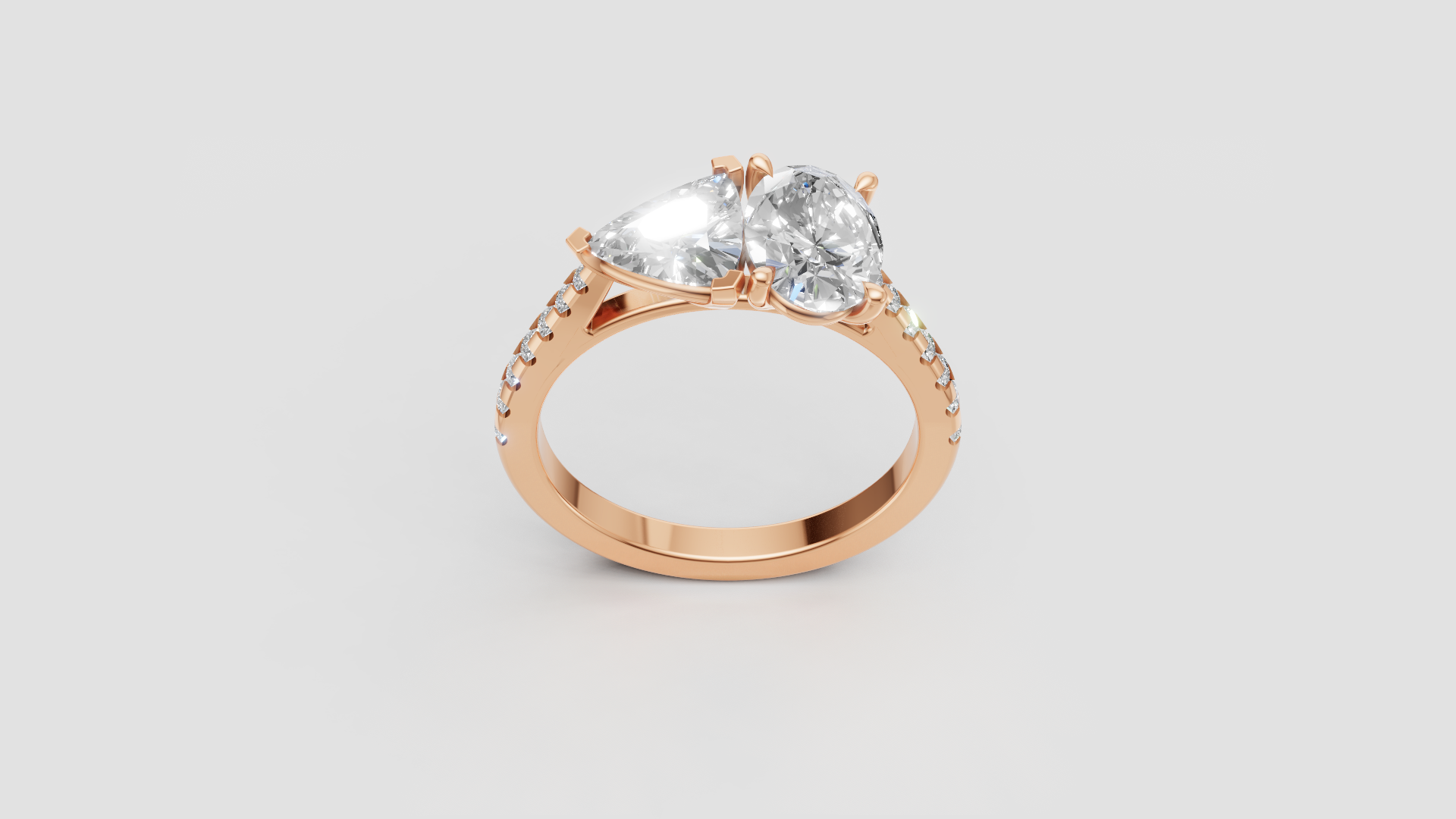 ✨ Double-Solitaire Heart Ring | 14K Gold | DS IMPEX