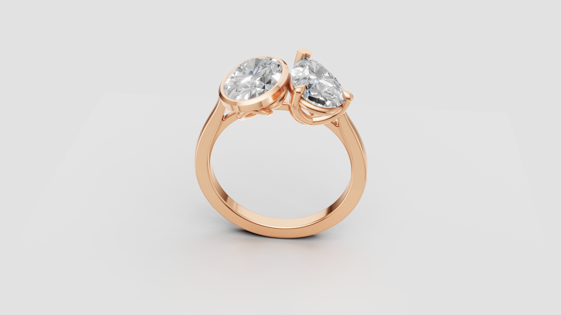 ✨ Double-Solitaire Round & Pear Cut Ring | 14K Gold | DS IMPEX