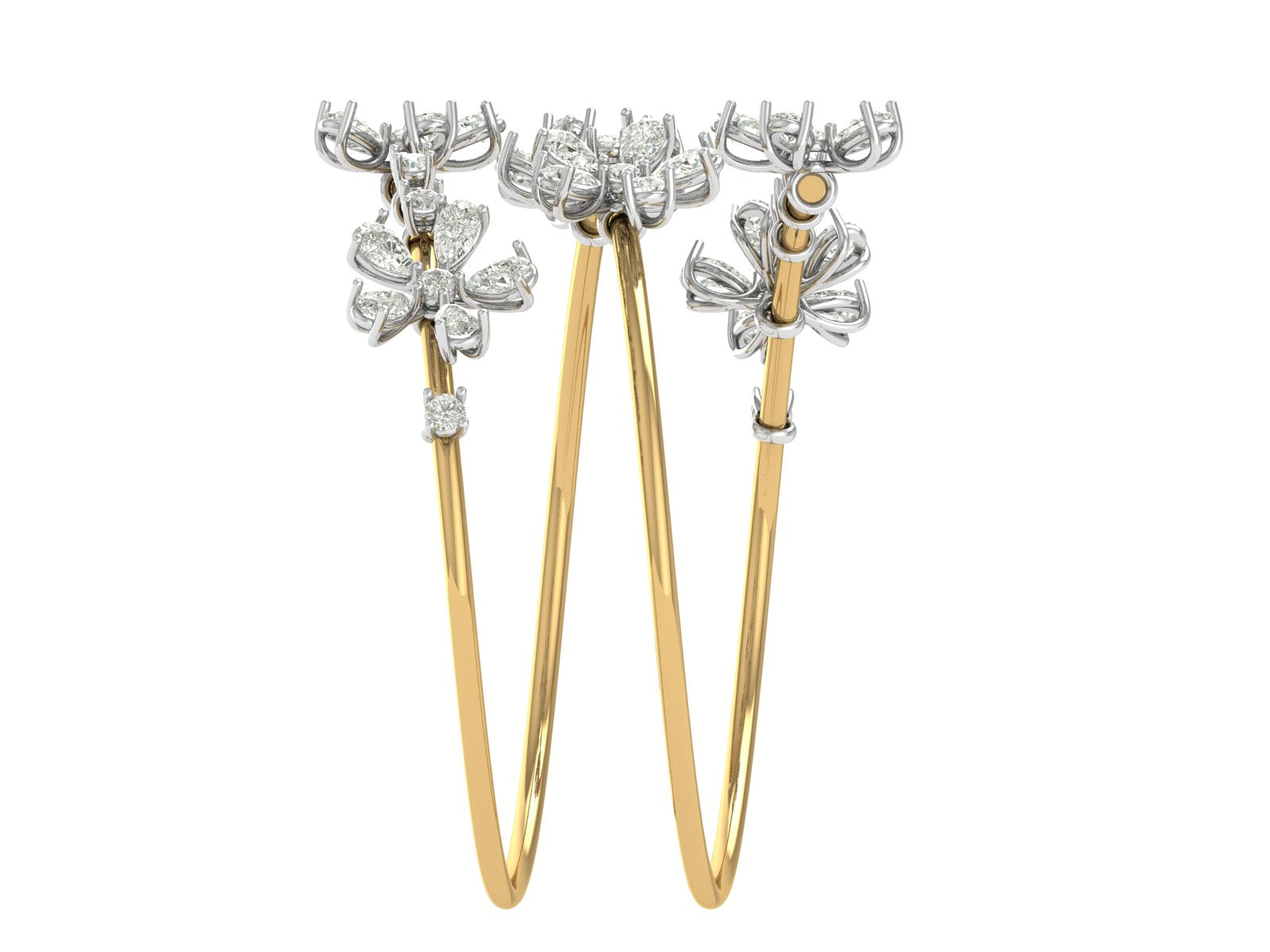 Elegant Leaf & Teardrop Diamond Earrings – Statement Luxury Jewelry