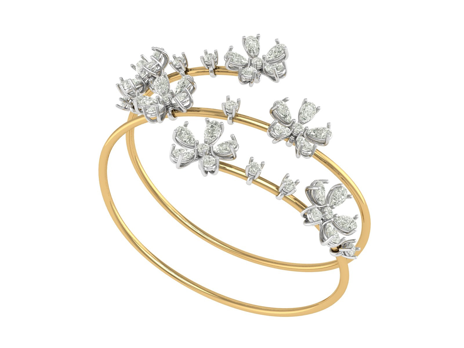 Elegant Leaf & Teardrop Diamond Earrings – Statement Luxury Jewelry