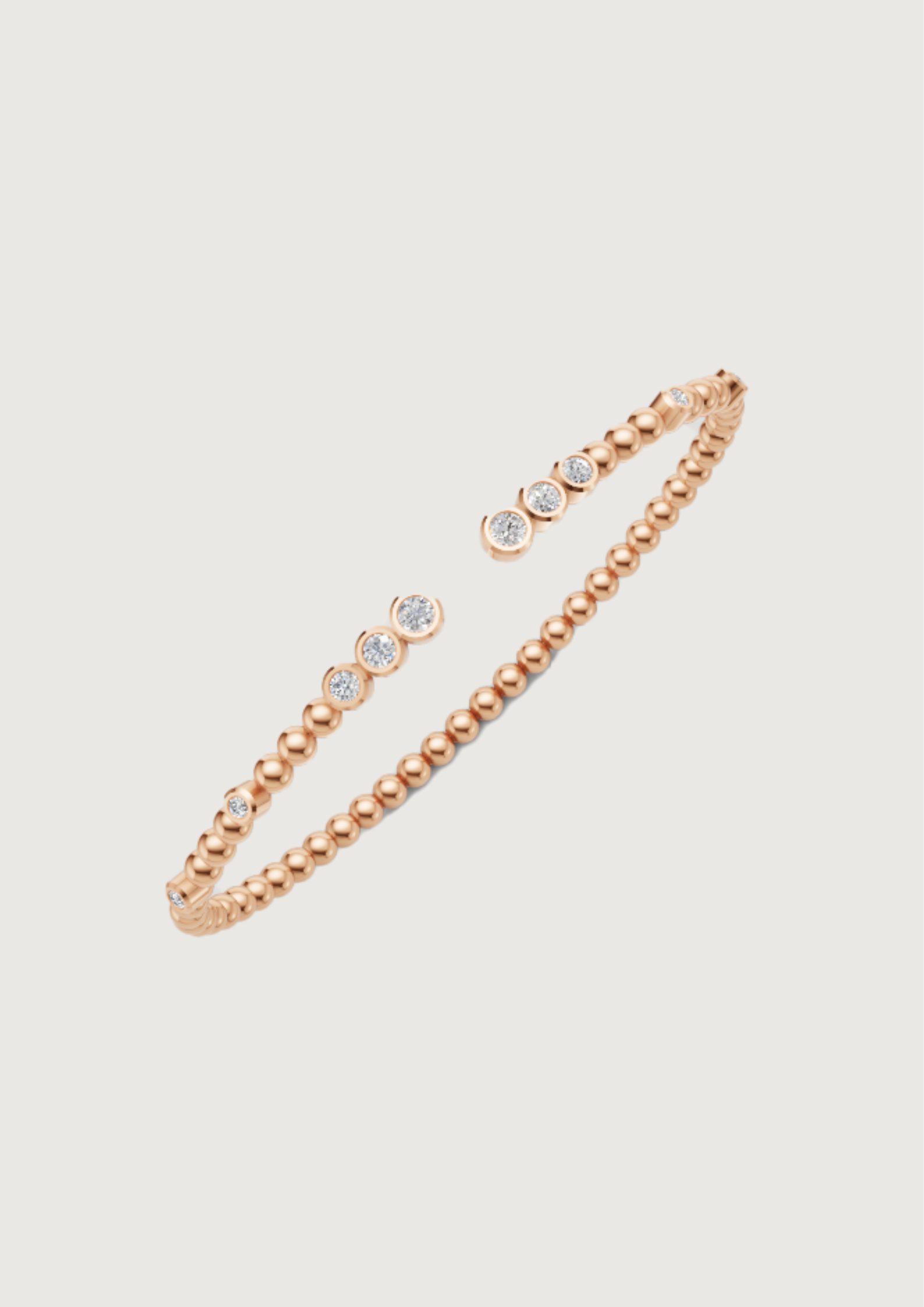 Celeste Dot Diamond Open Bangle – Modern Grace in Motion